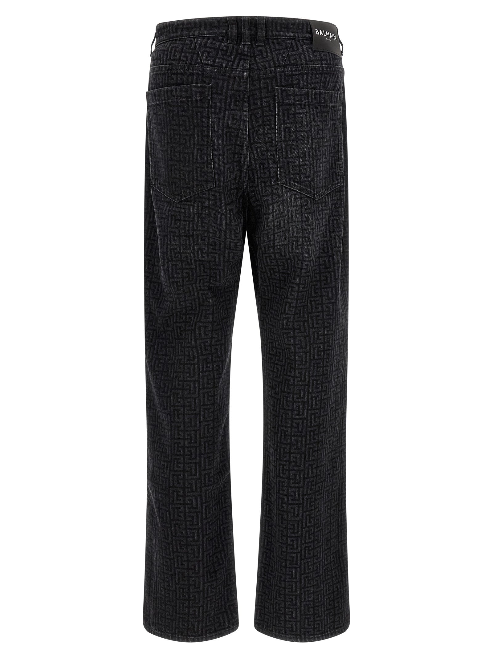 Black Cotton Straight-Leg Jeans