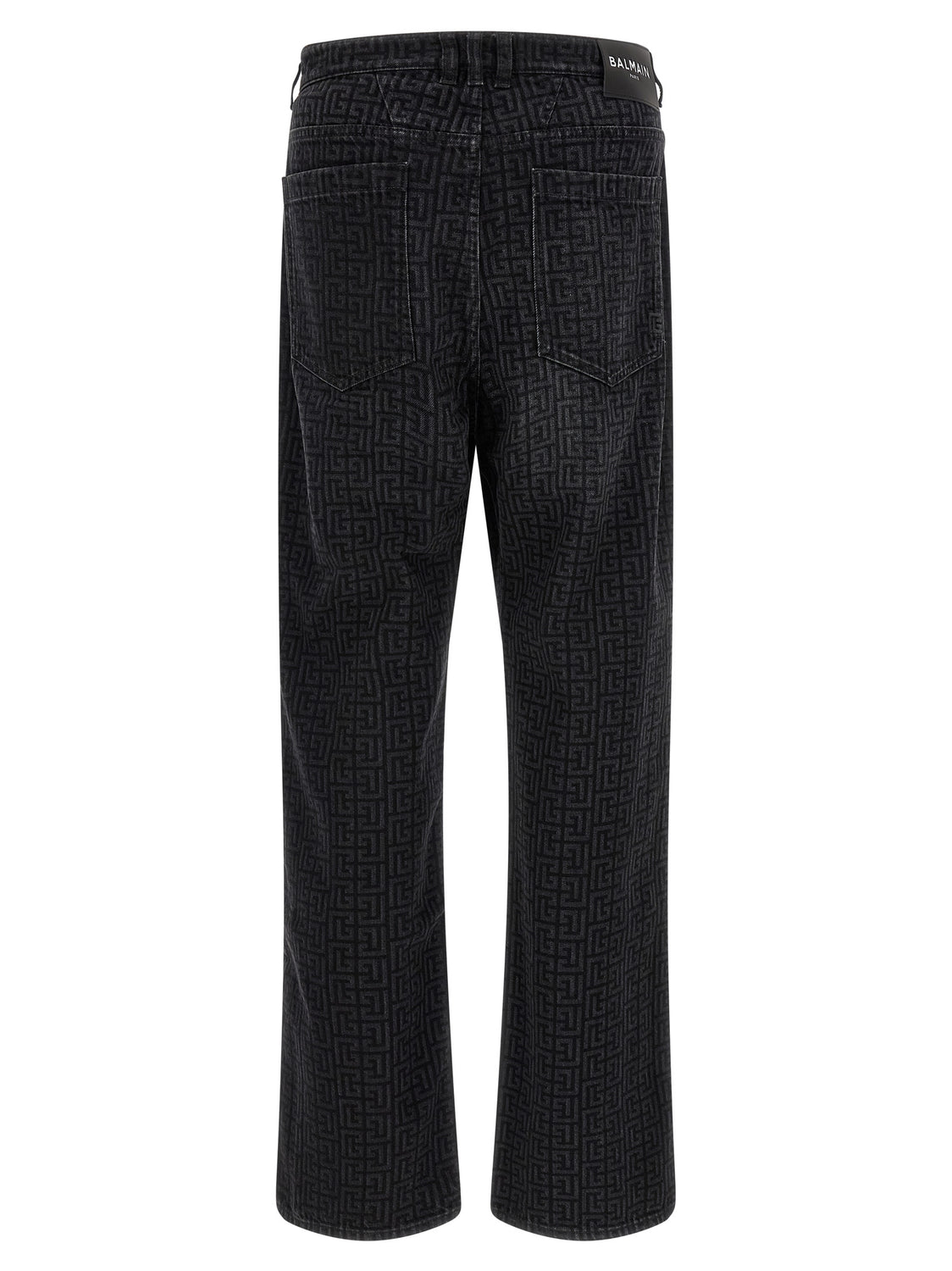 Black Cotton Straight-Leg Jeans