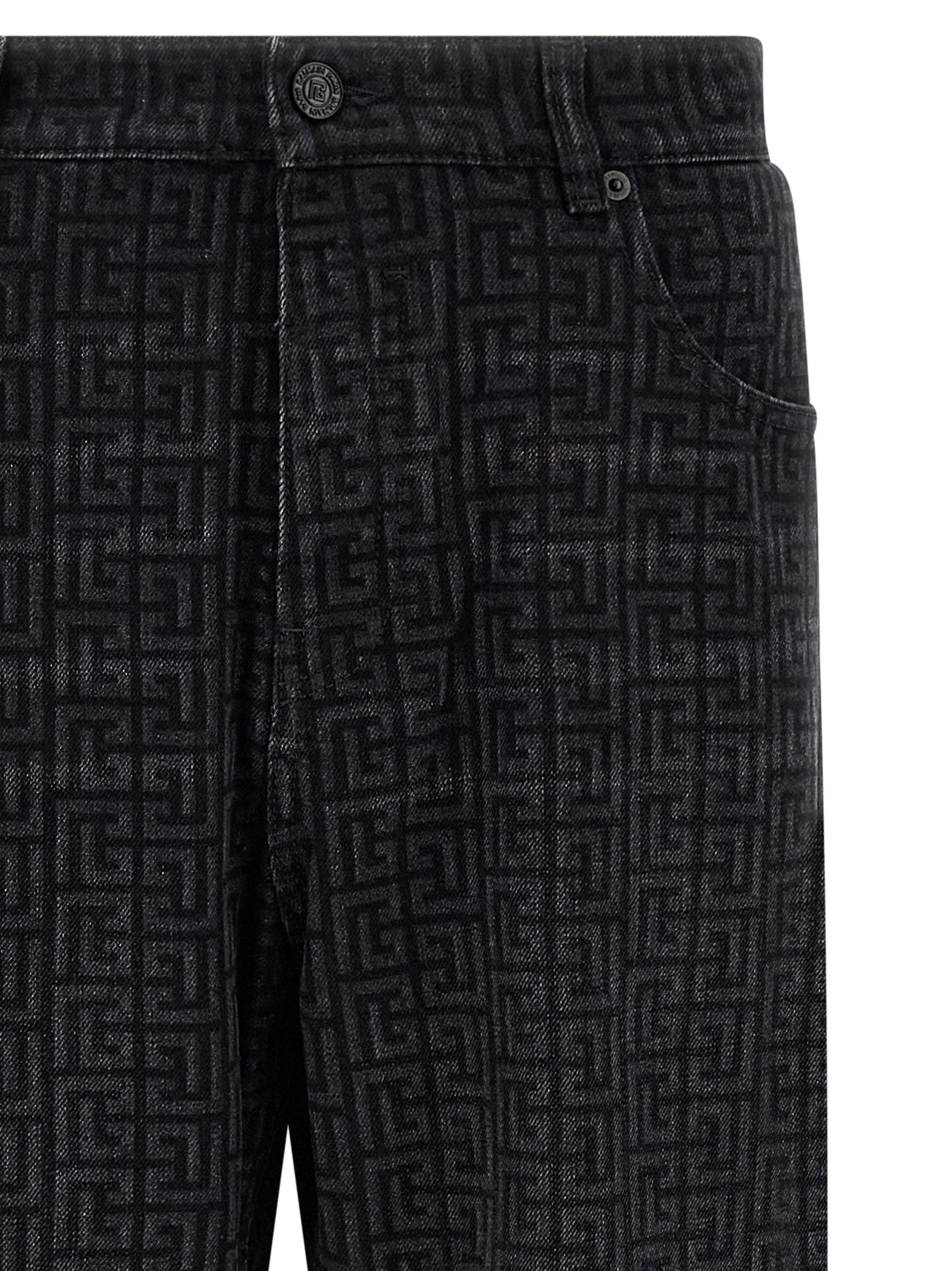 Black Cotton Straight-Leg Jeans