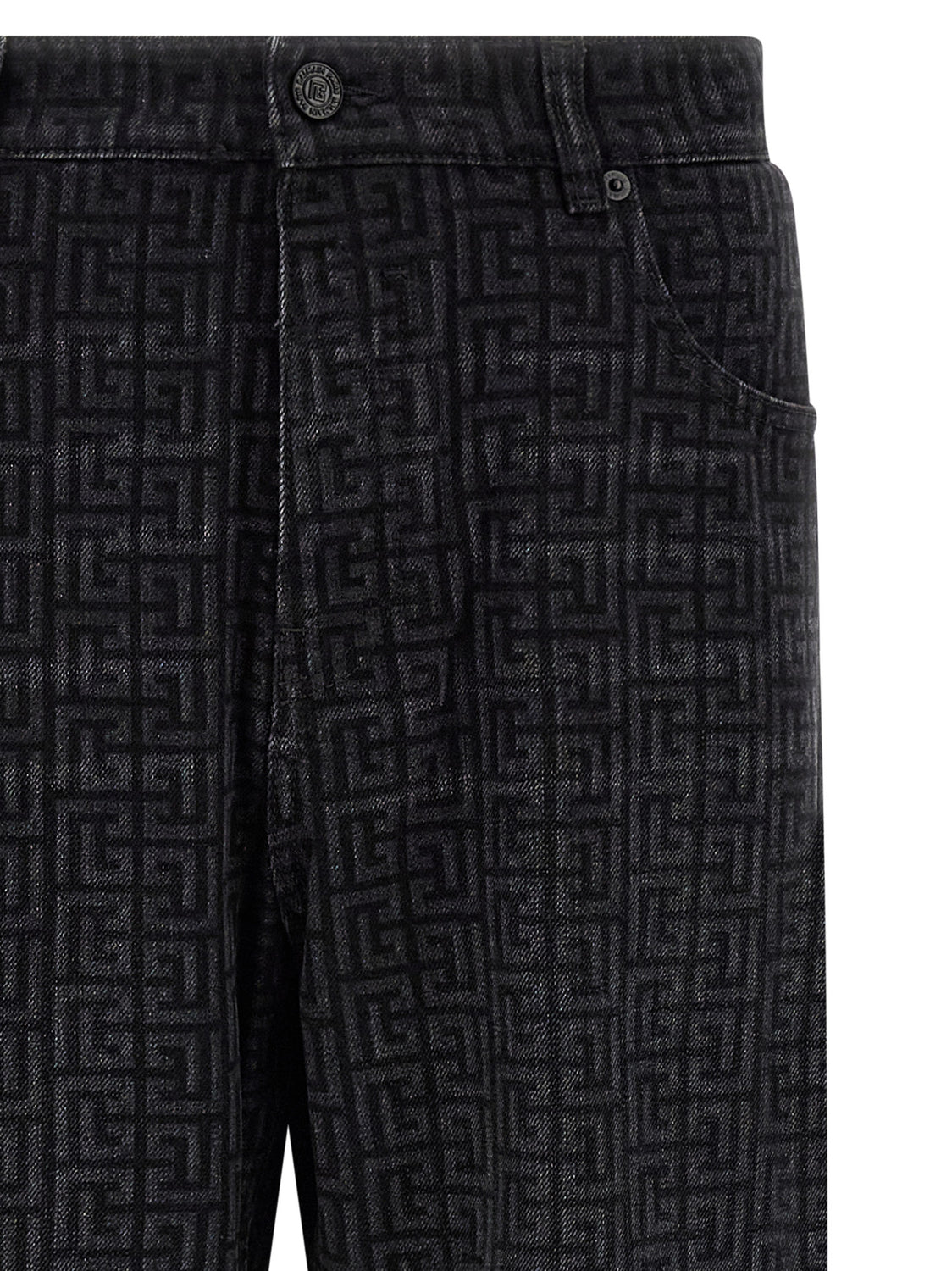 Black Cotton Straight-Leg Jeans