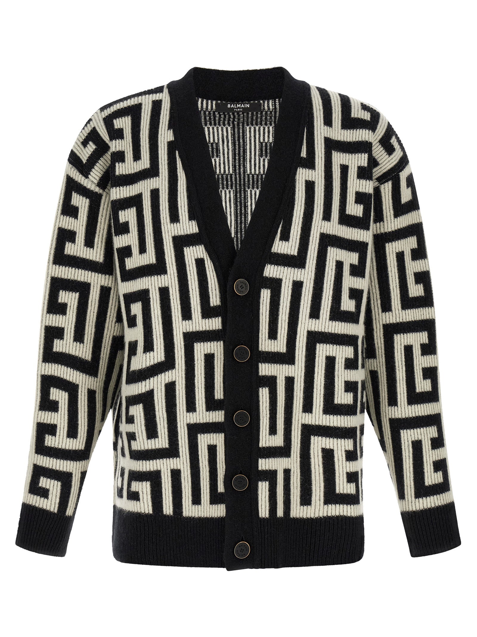 Bicolor Merino Wool Cardigan