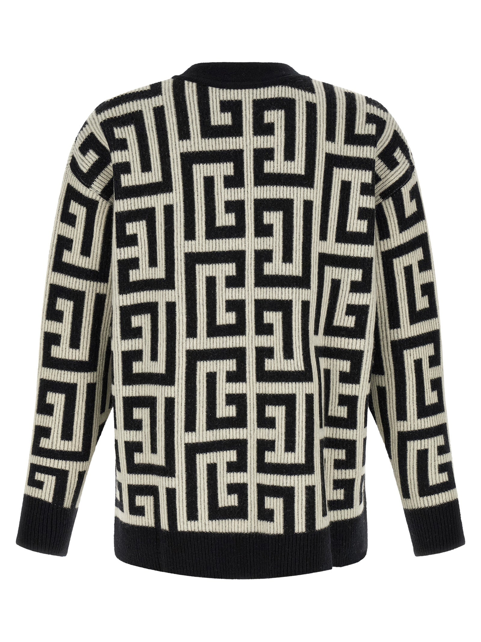 Bicolor Merino Wool Cardigan