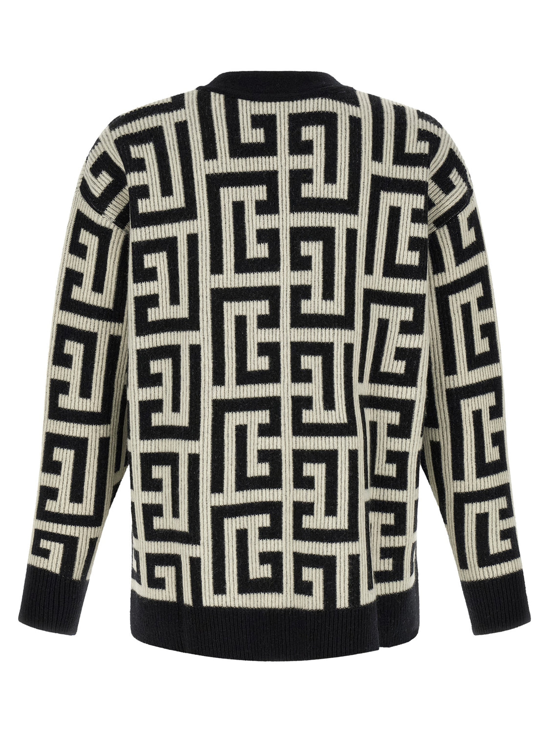 Bicolor Merino Wool Cardigan