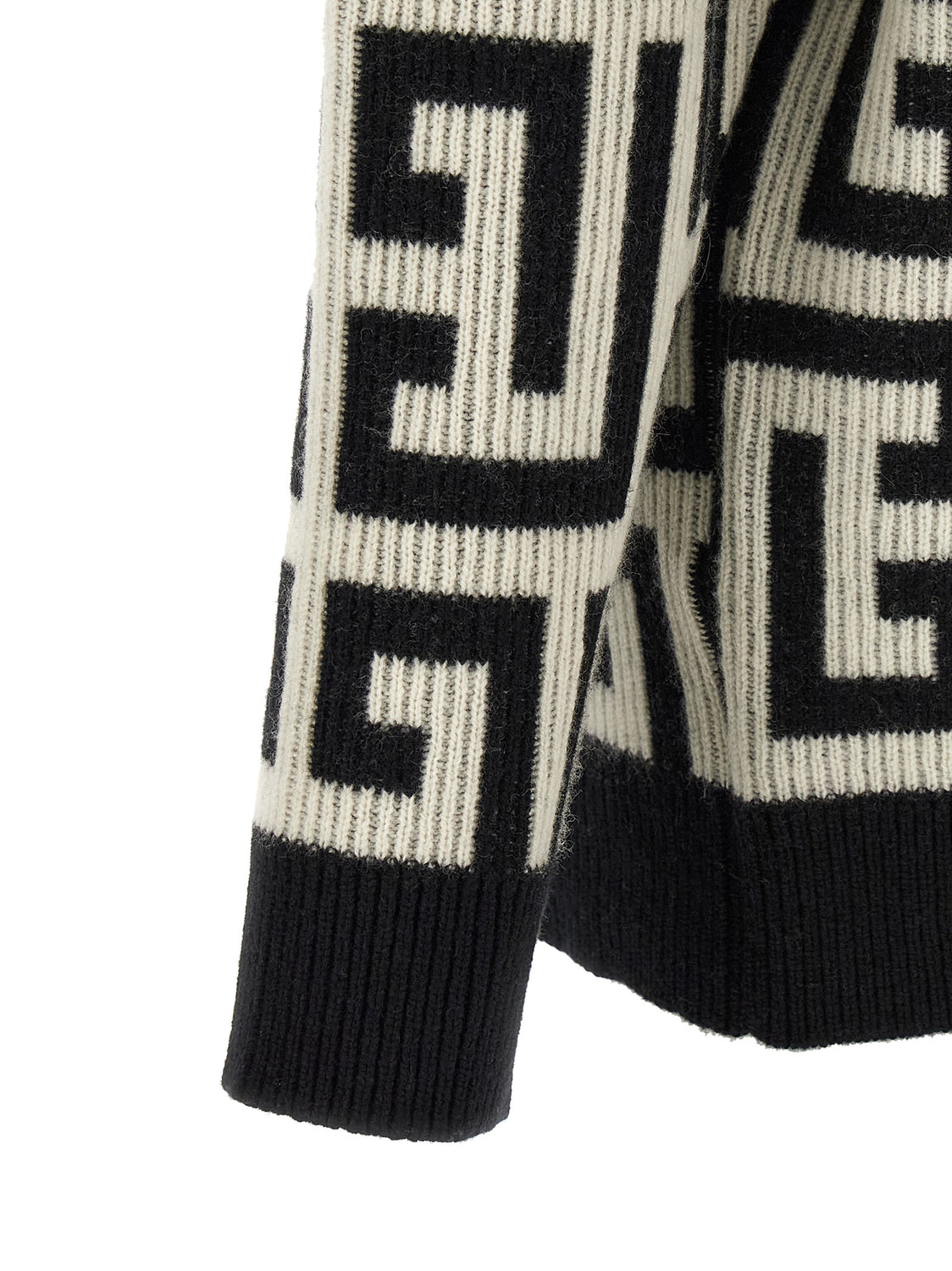 Bicolor Merino Wool Cardigan
