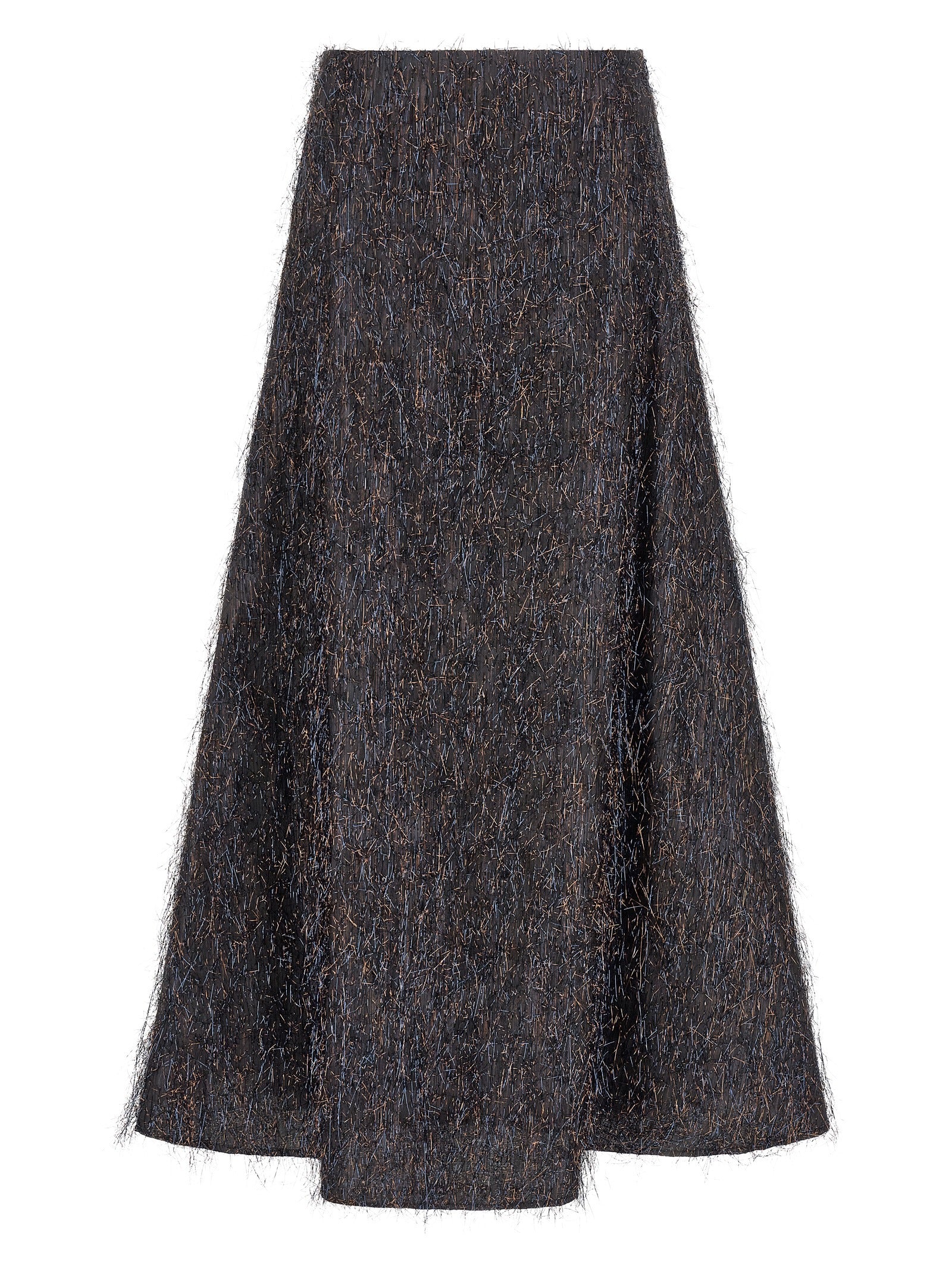 Blue Viscose Midi Skirt