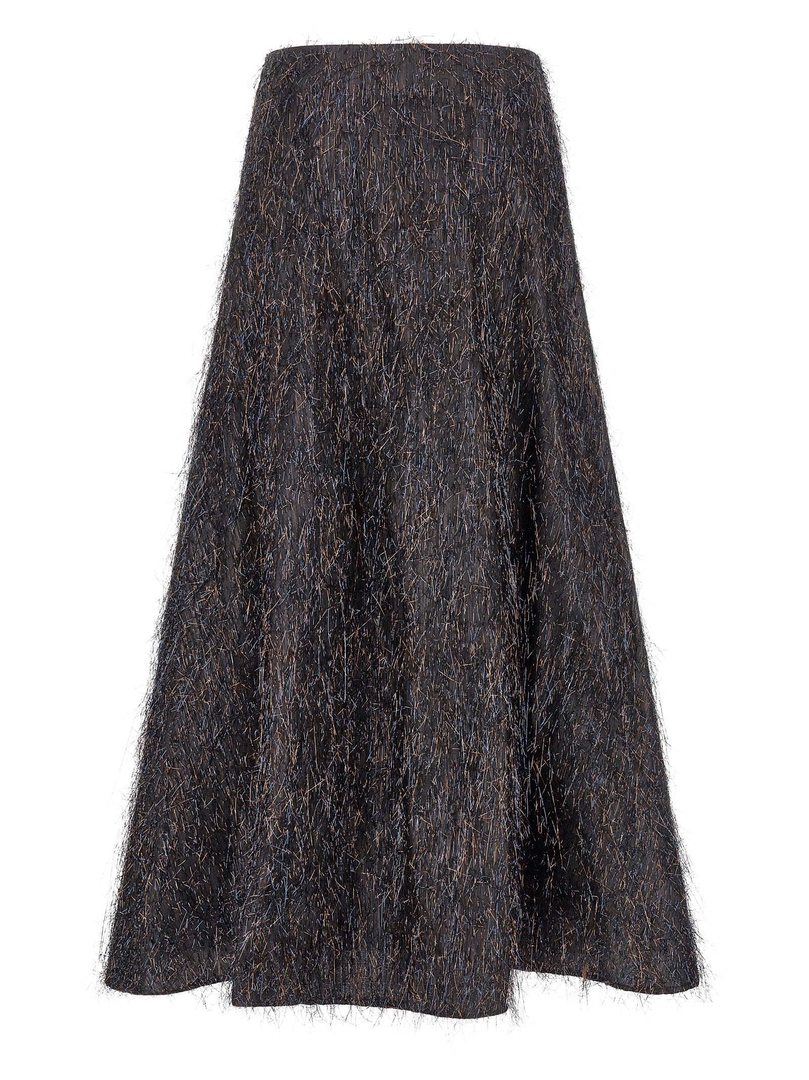 Blue Viscose Midi Skirt