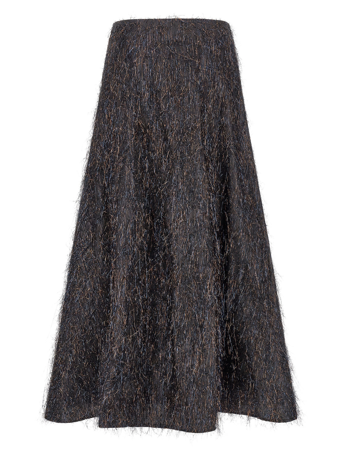 Blue Viscose Midi Skirt