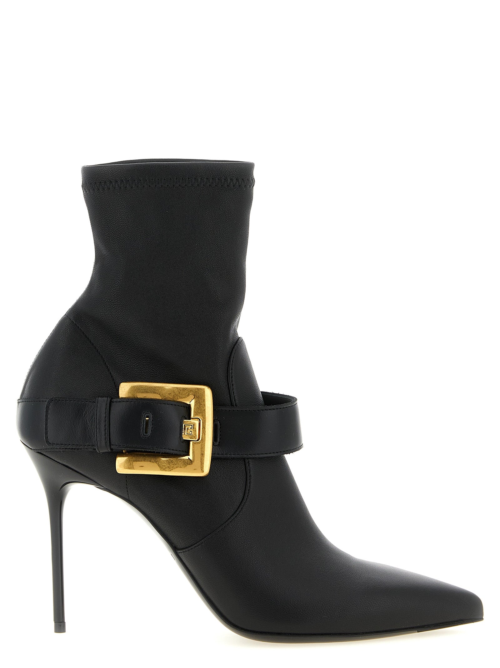Black Lamb Leather Ankle Boots