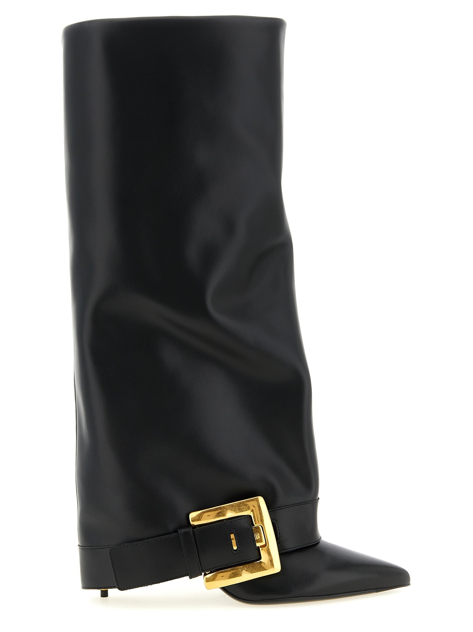 Black Calfskin Over The Knee
