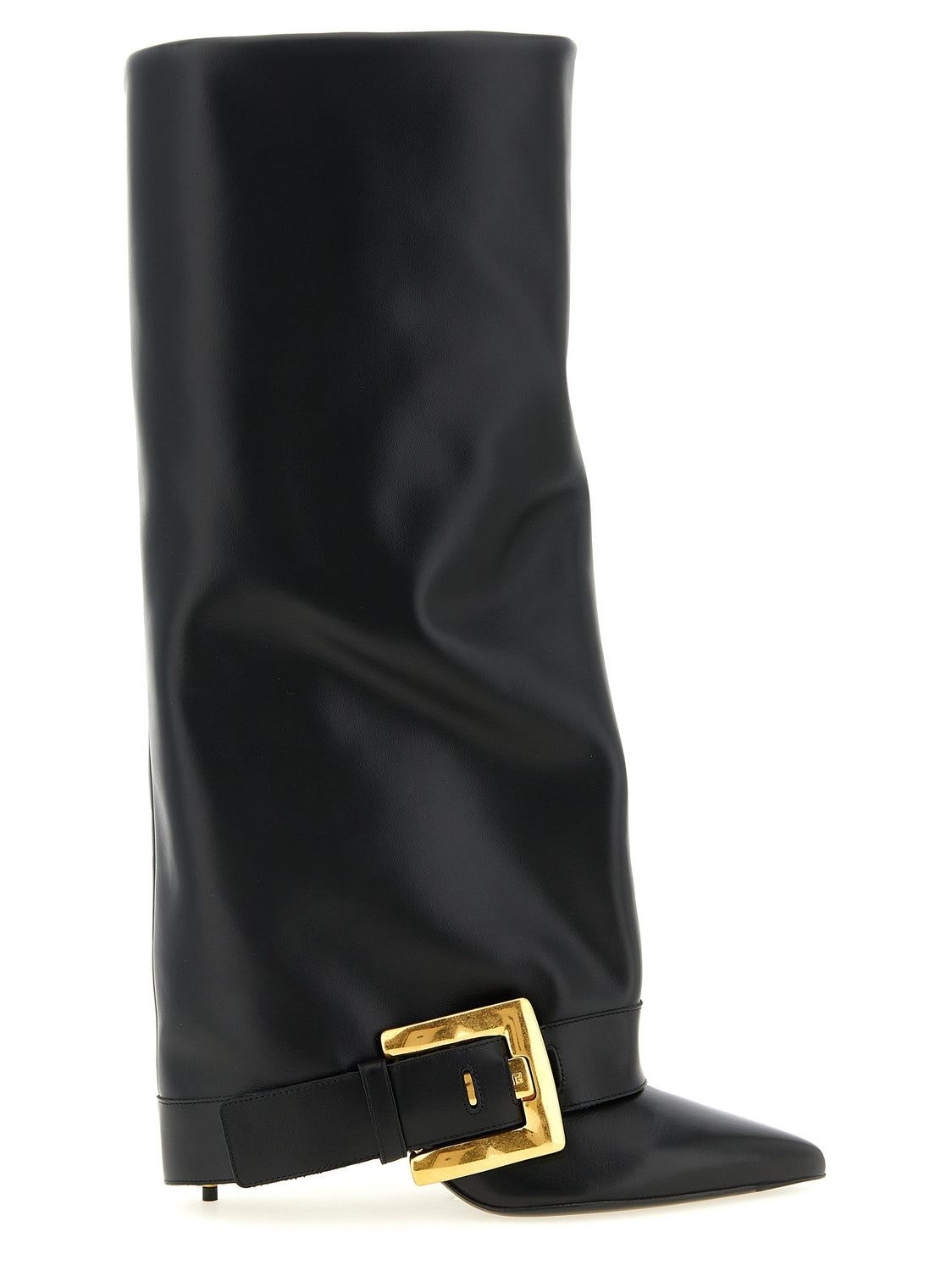 Black Calfskin Over The Knee