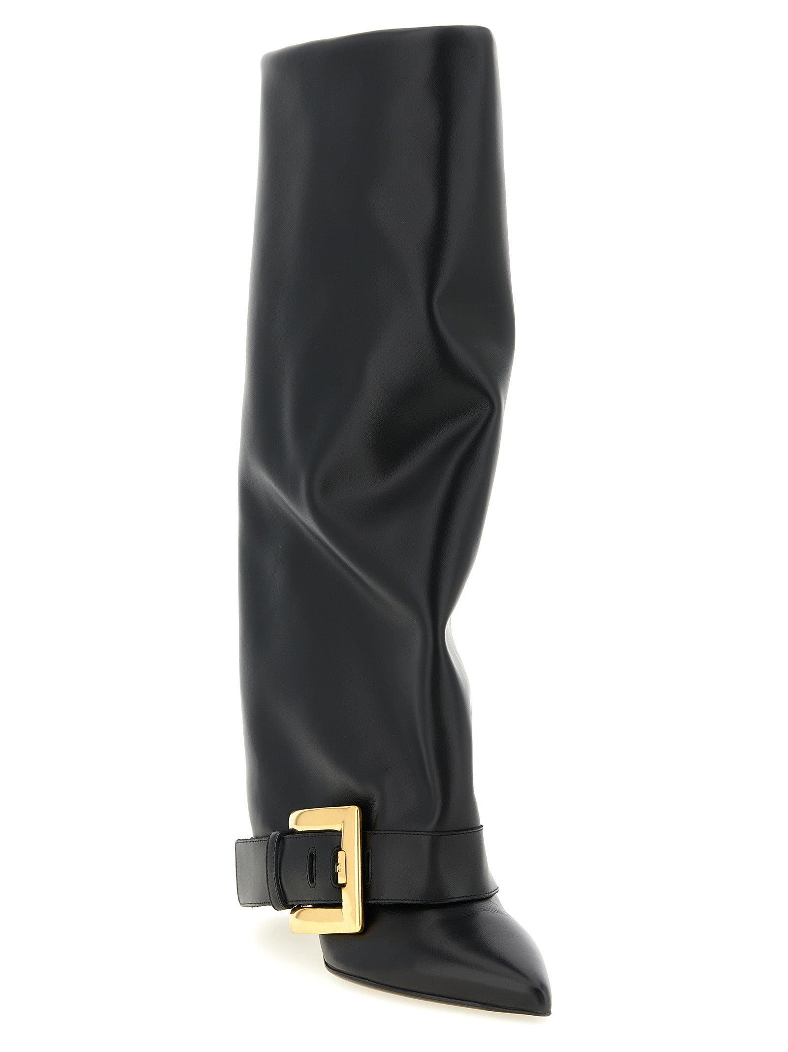 Black Calfskin Over The Knee