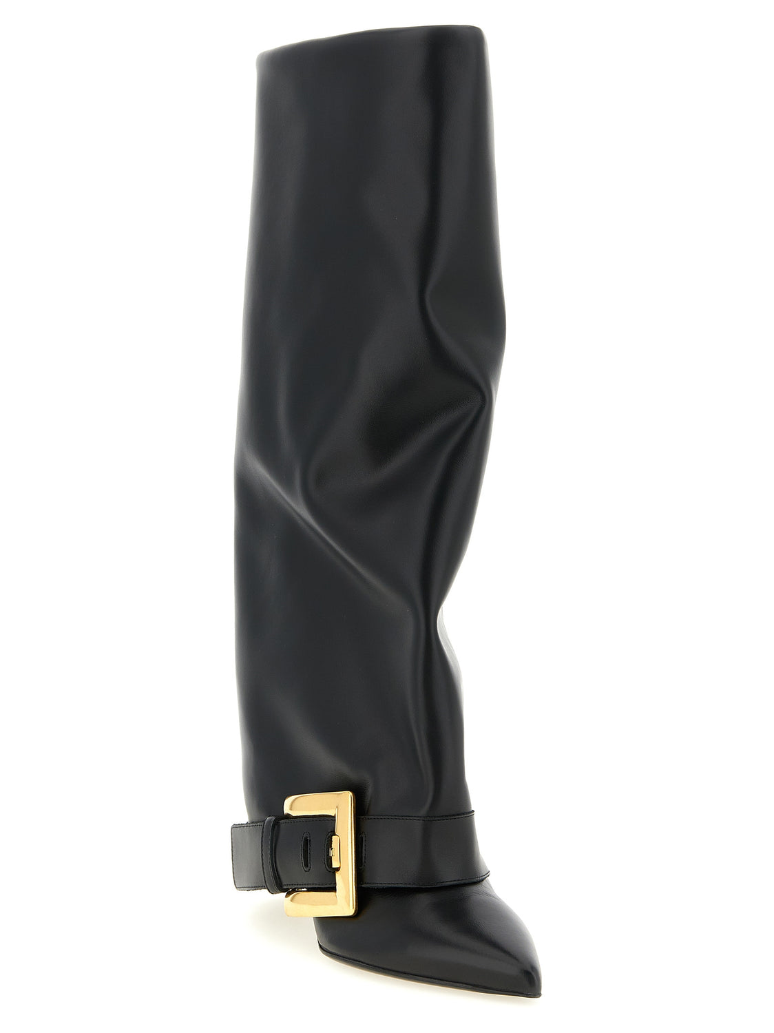 Black Calfskin Over The Knee