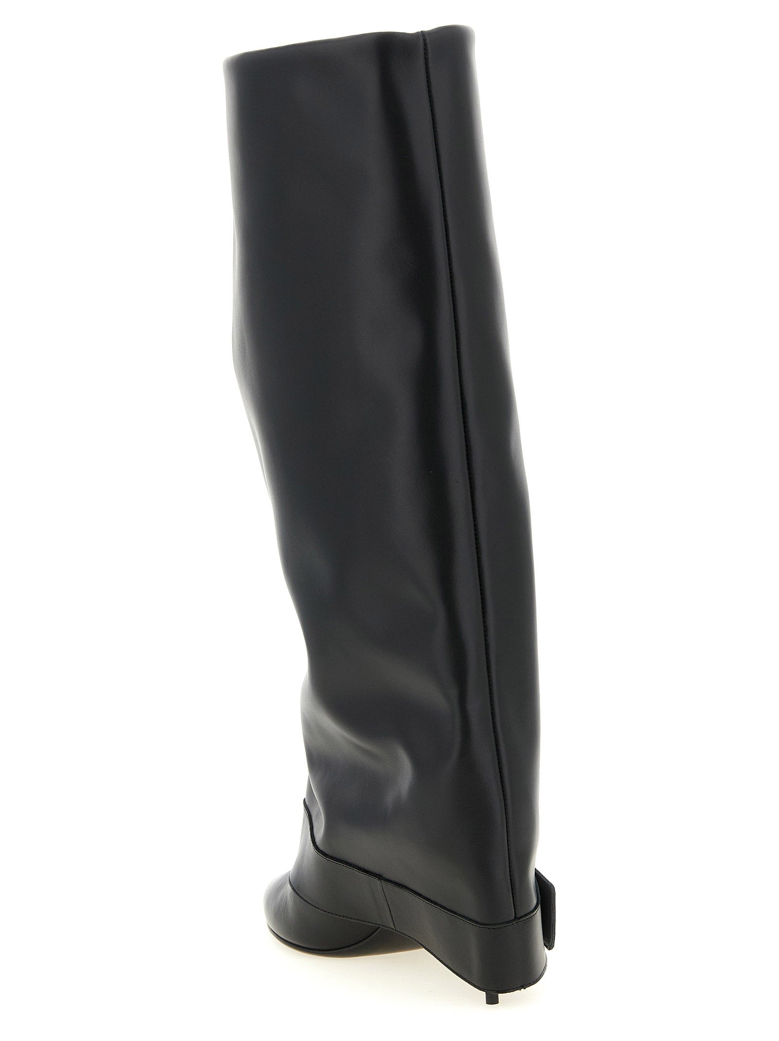 Black Calfskin Over The Knee