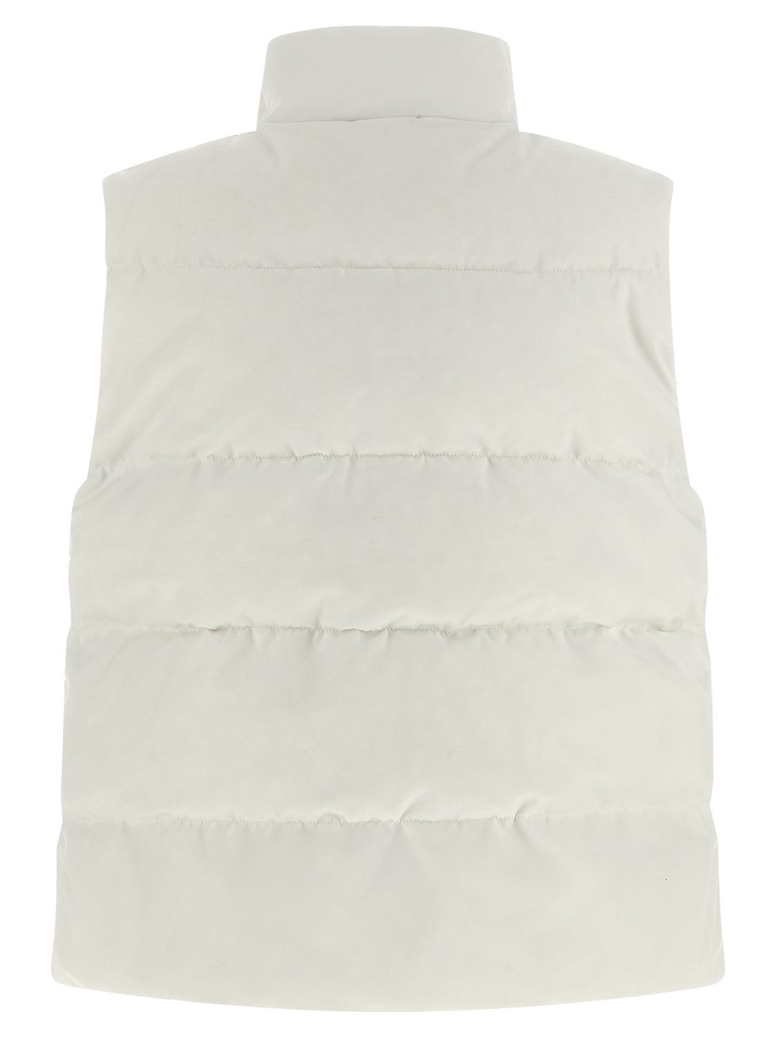 White Polyester Sleeveless Jacket