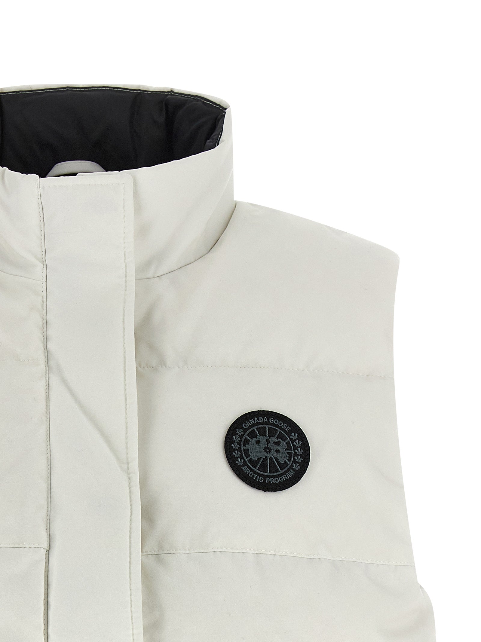 White Polyester Sleeveless Jacket