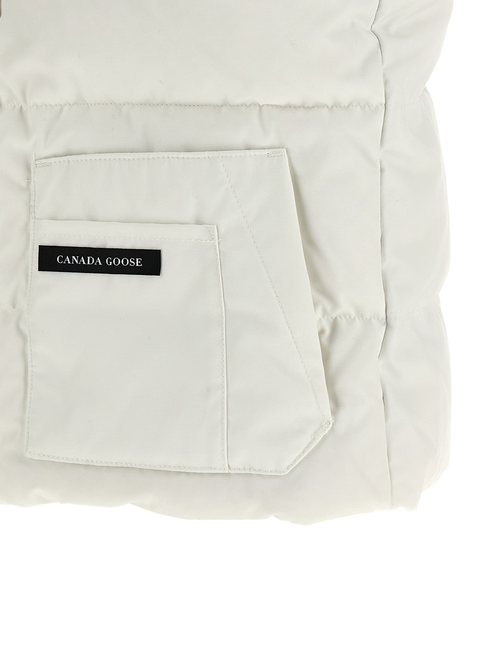White Polyester Sleeveless Jacket