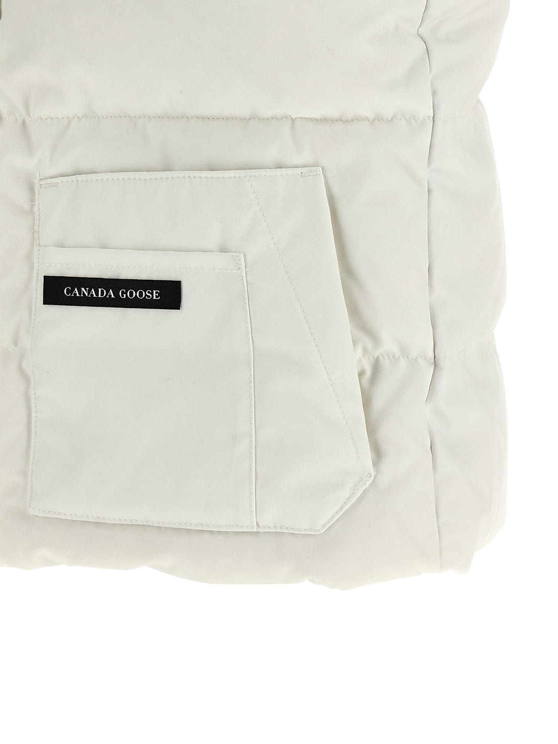 White Polyester Sleeveless Jacket