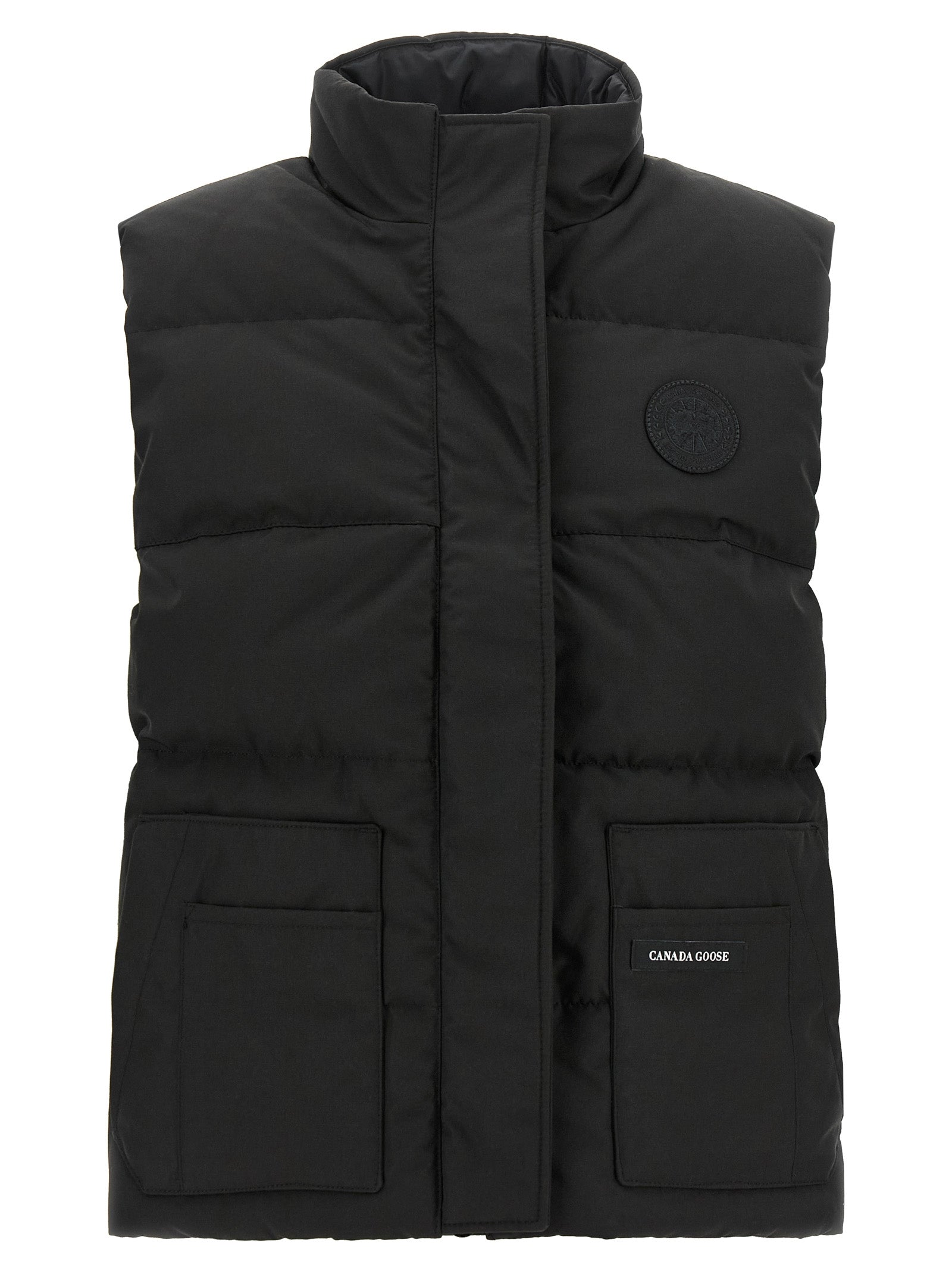 Black Polyester Sleeveless Jacket