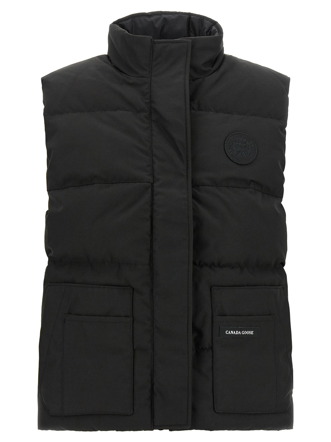 Black Polyester Sleeveless Jacket
