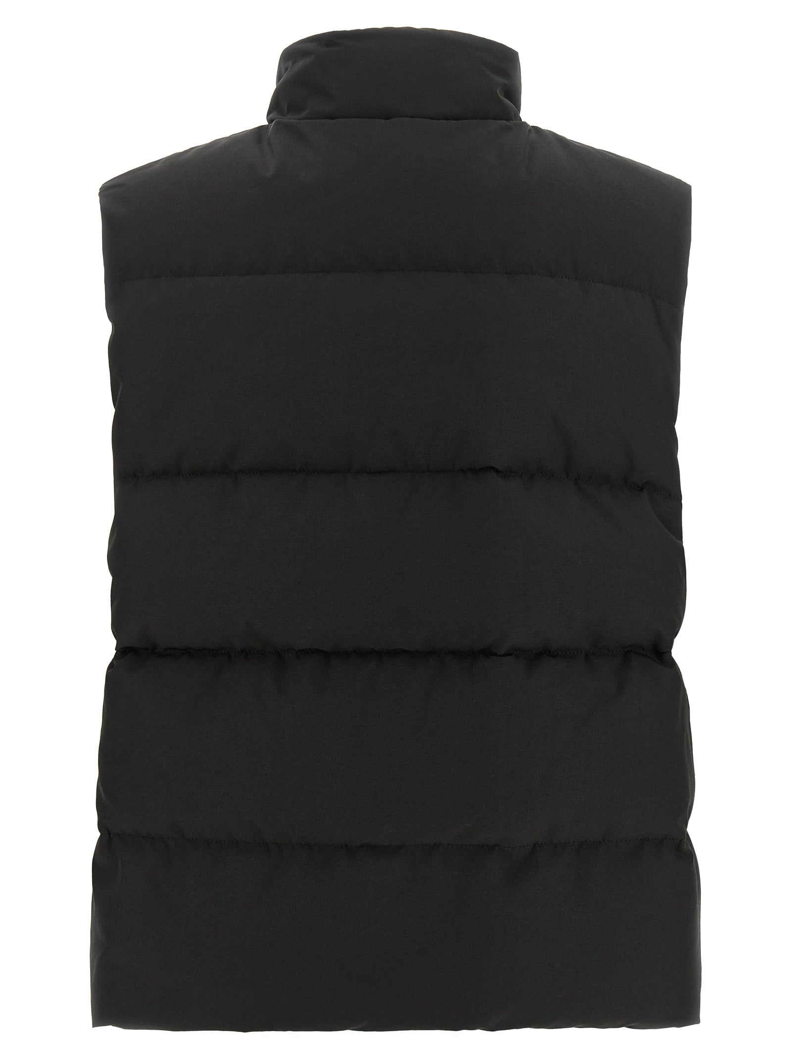 Black Polyester Sleeveless Jacket