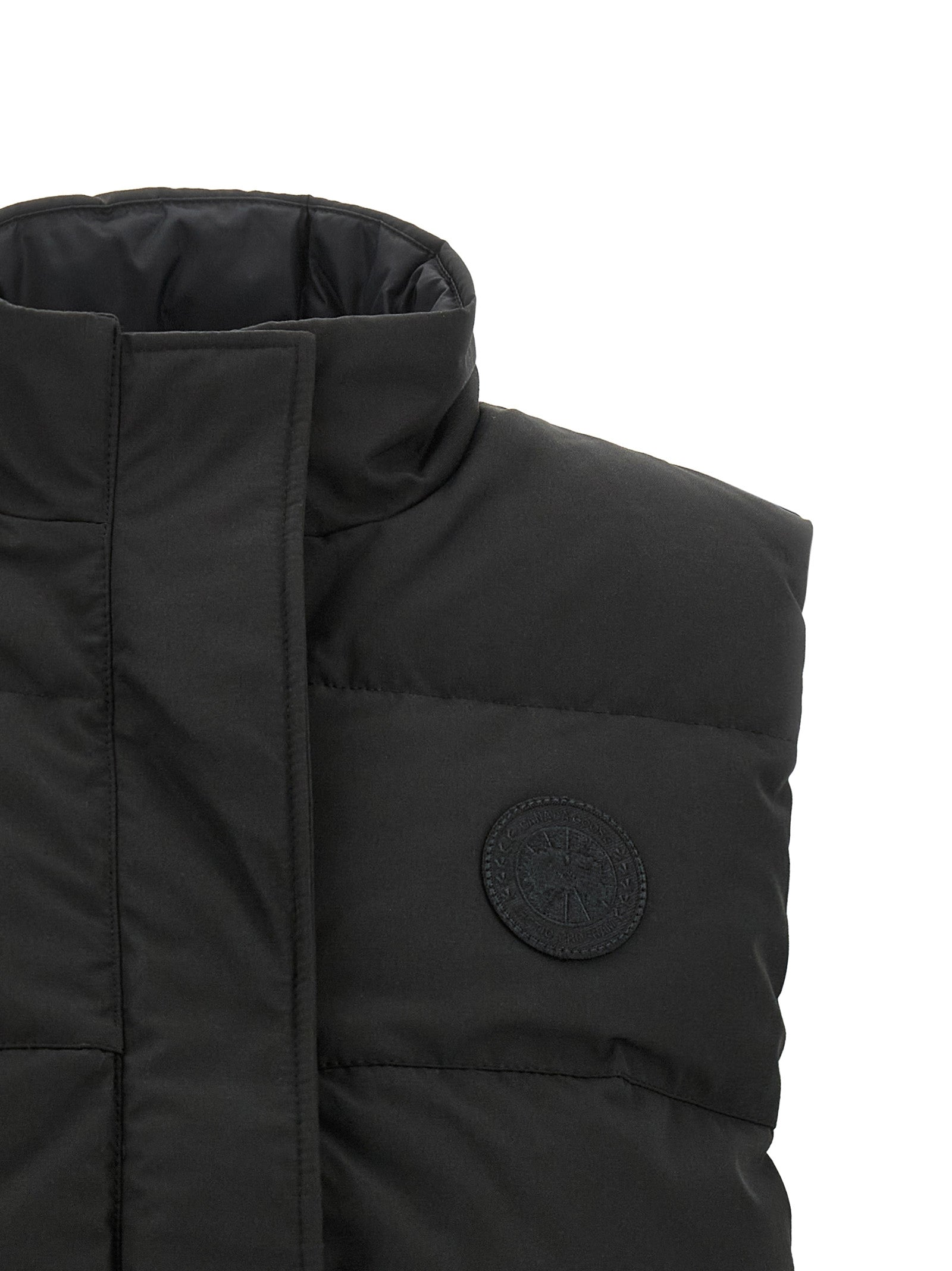 Black Polyester Sleeveless Jacket