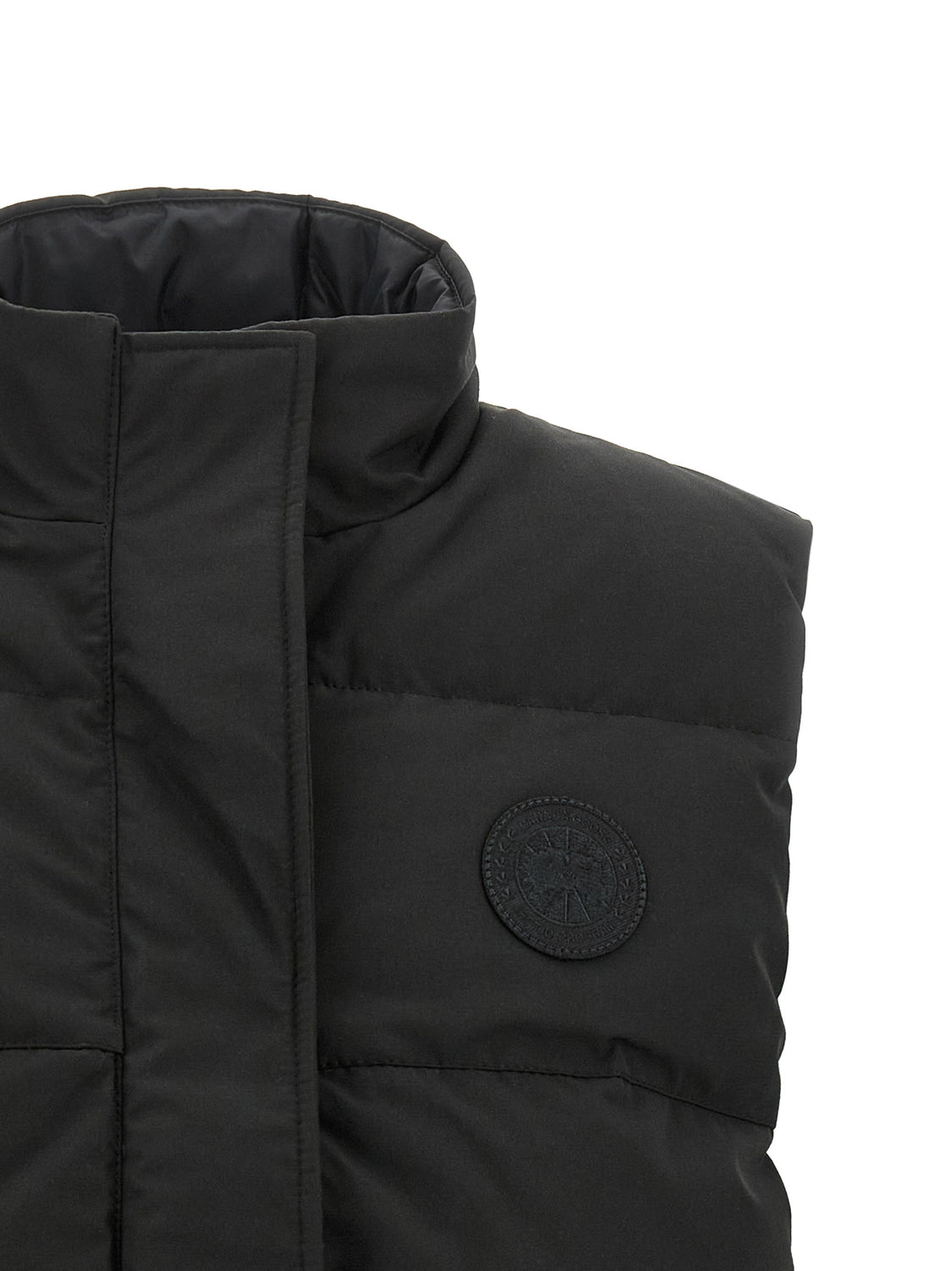 Black Polyester Sleeveless Jacket