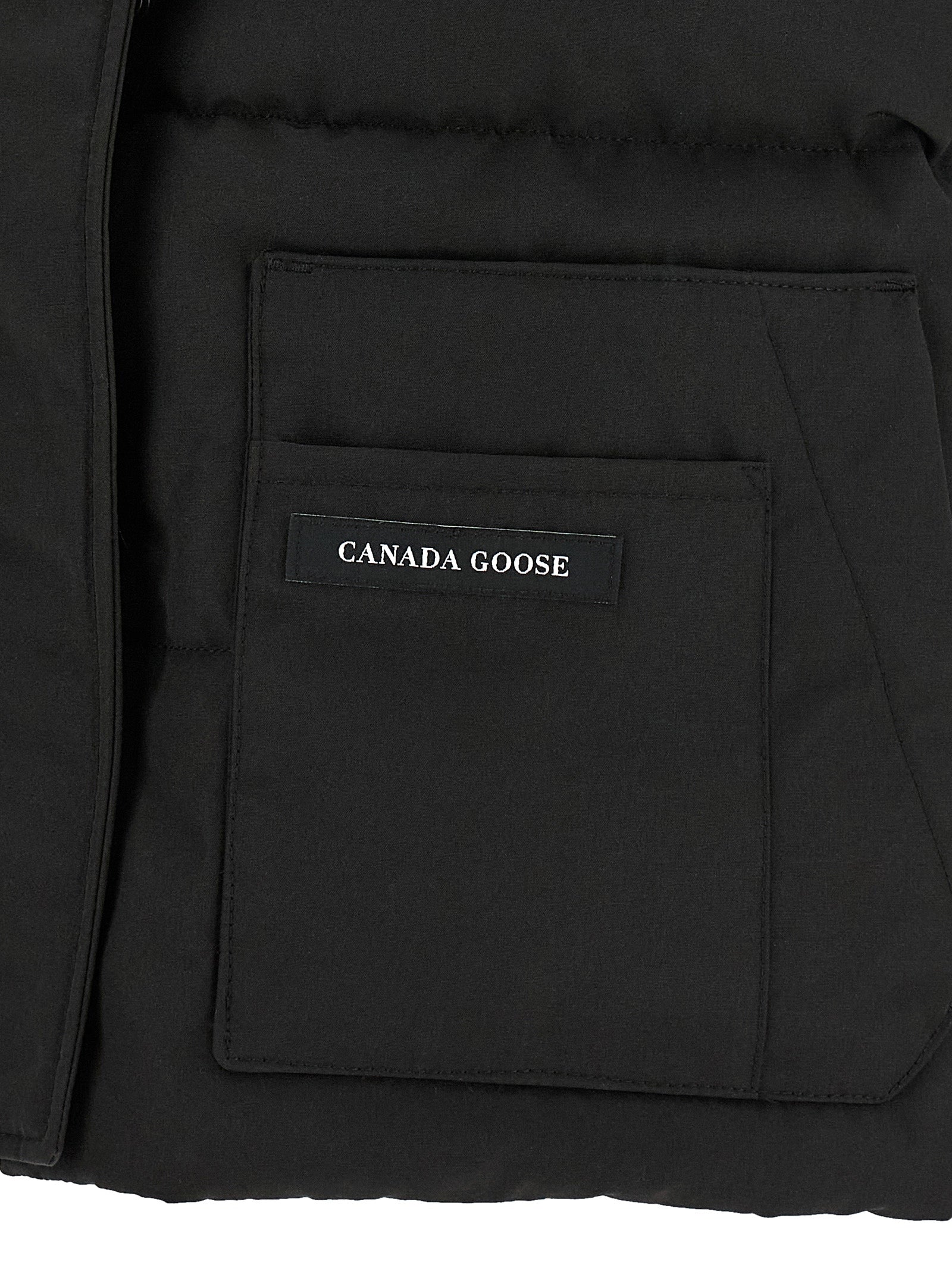 Black Polyester Sleeveless Jacket