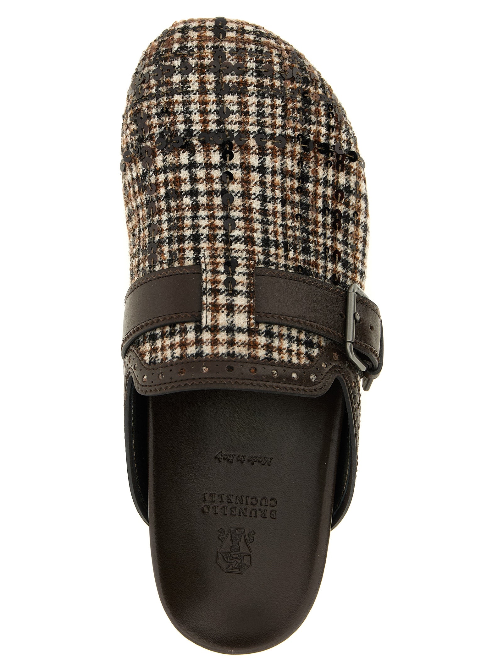 Brown Alpaca Leather Clogs