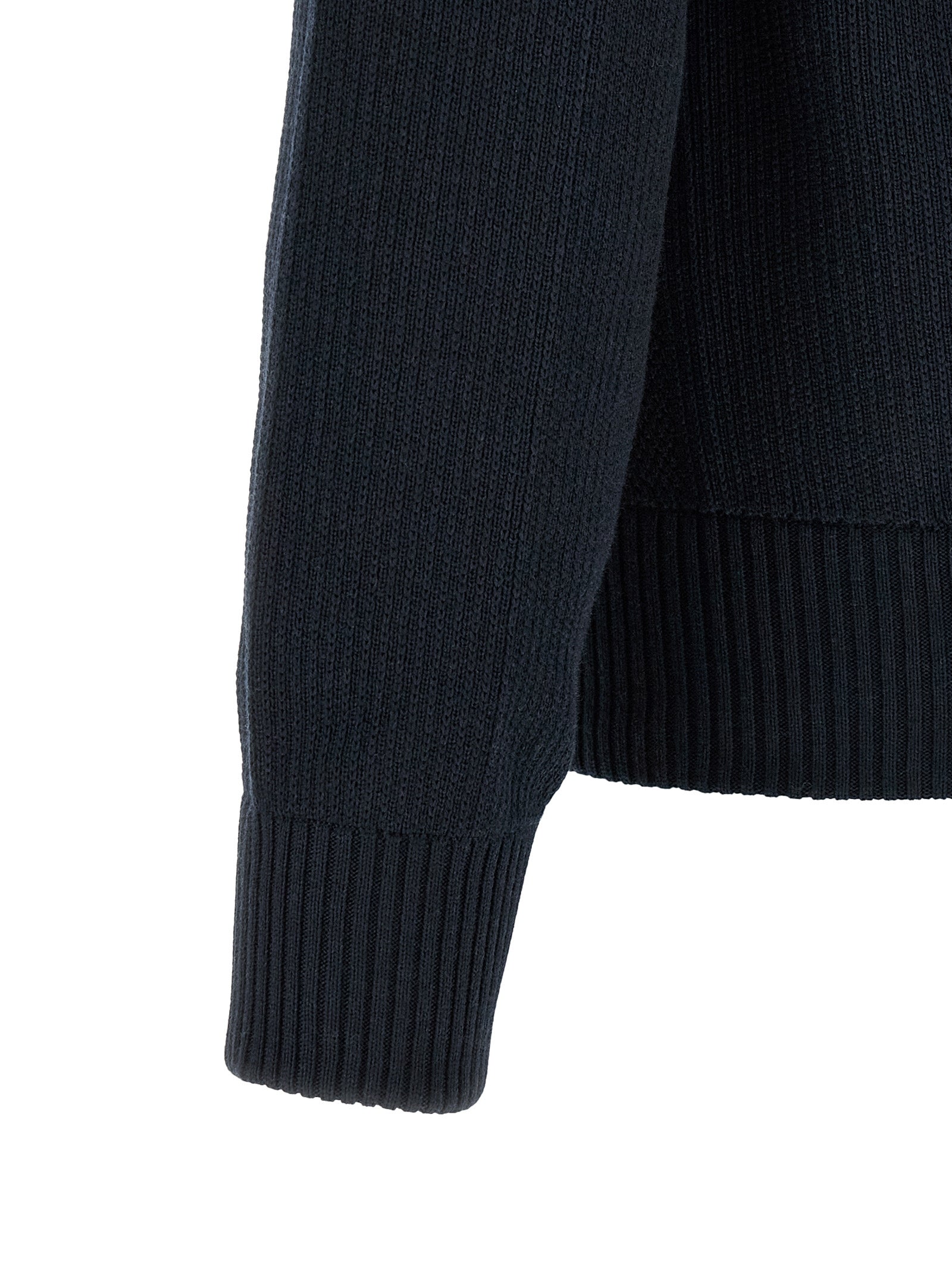 Black Wool Full-Length Jacket