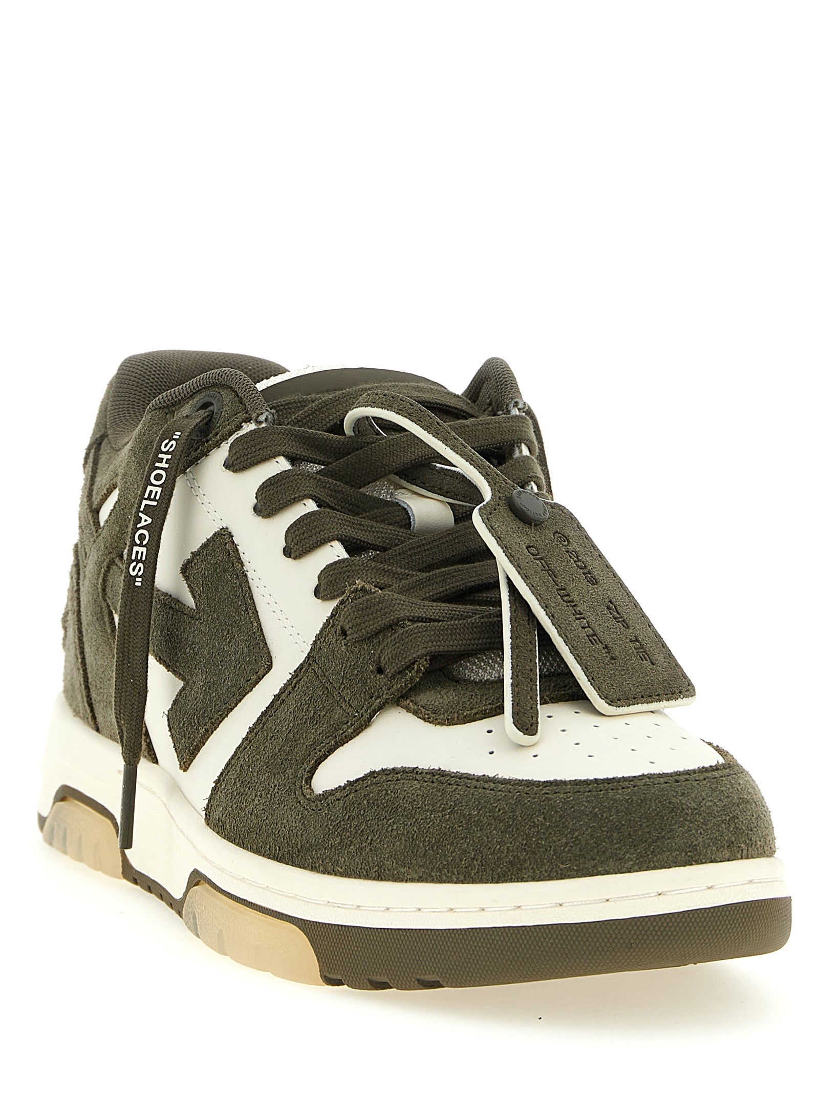 Bicolor Cowhide Athletic Sneakers