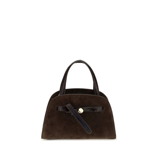Brown Suede Leather Handbag