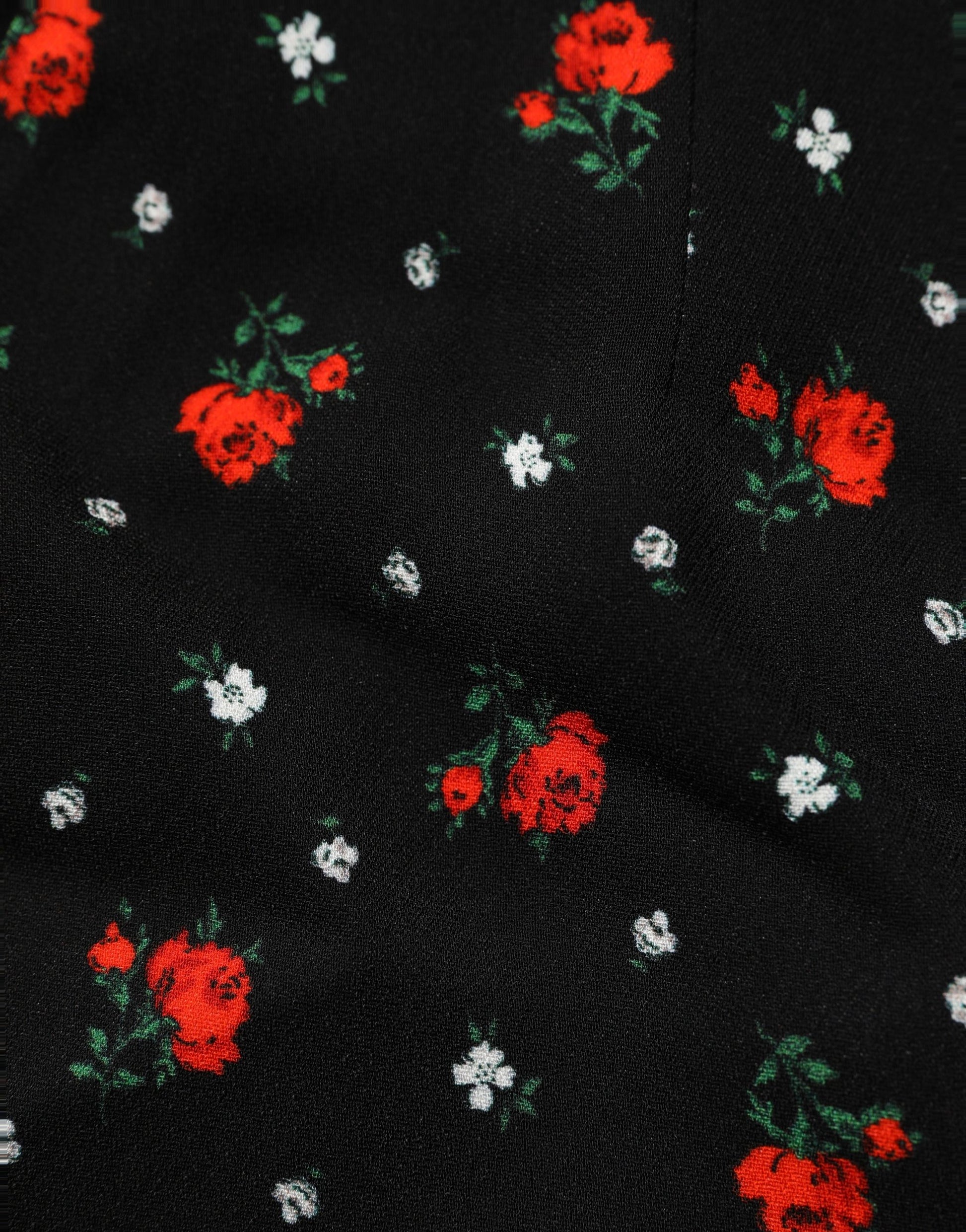 Black Floral High Rise Women Hot Pants Shorts