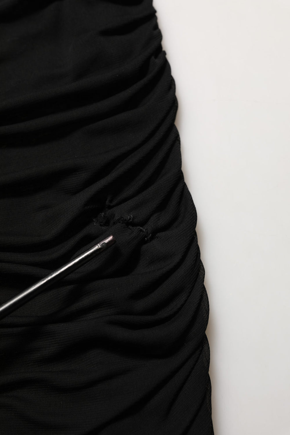 Black Viscose Mid Waist A-line Mini Skirt