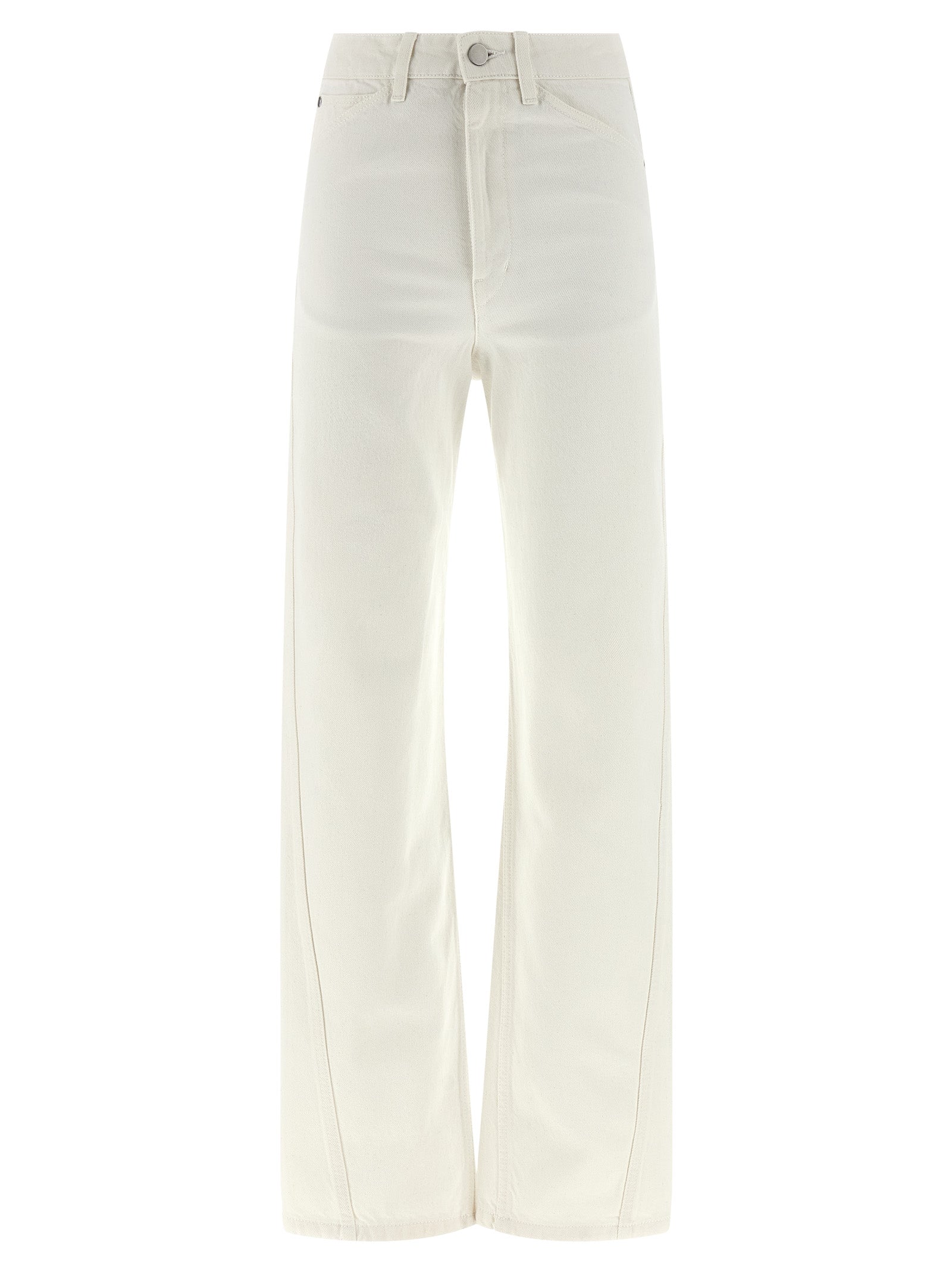 White Cotton High-Waisted Jean