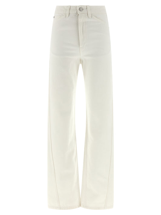 White Cotton High-Waisted Jean