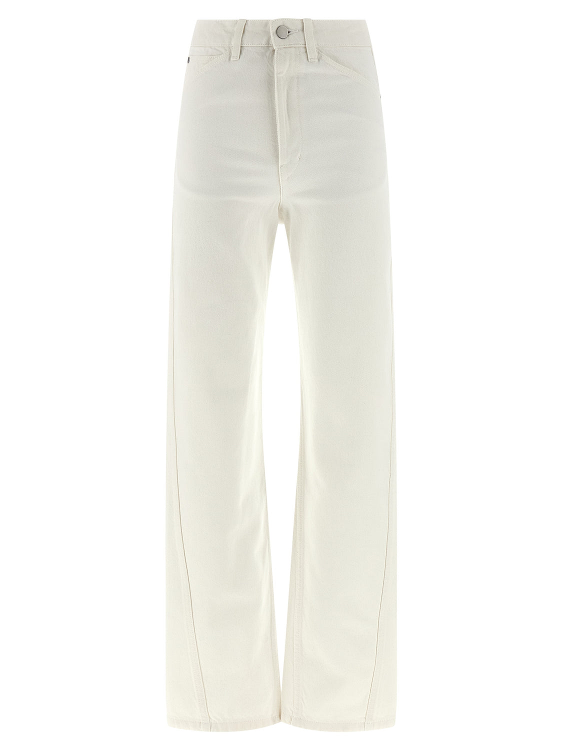 White Cotton High-Waisted Jean