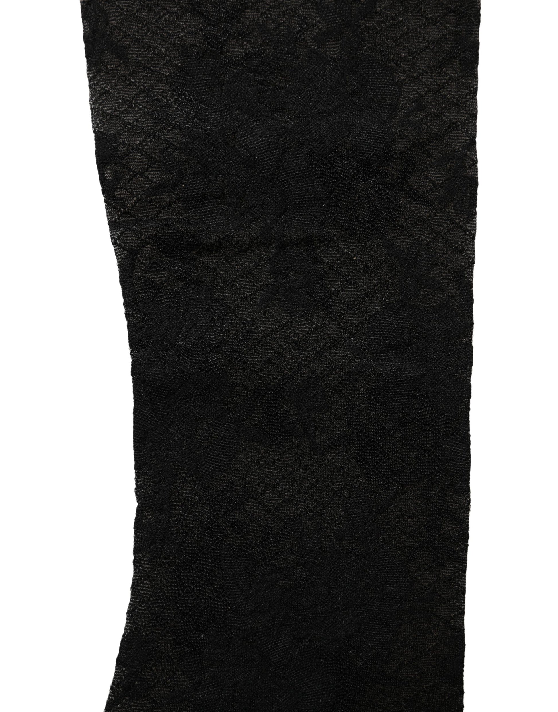 Black Floral Lace Nylon Stretch Stockings Socks