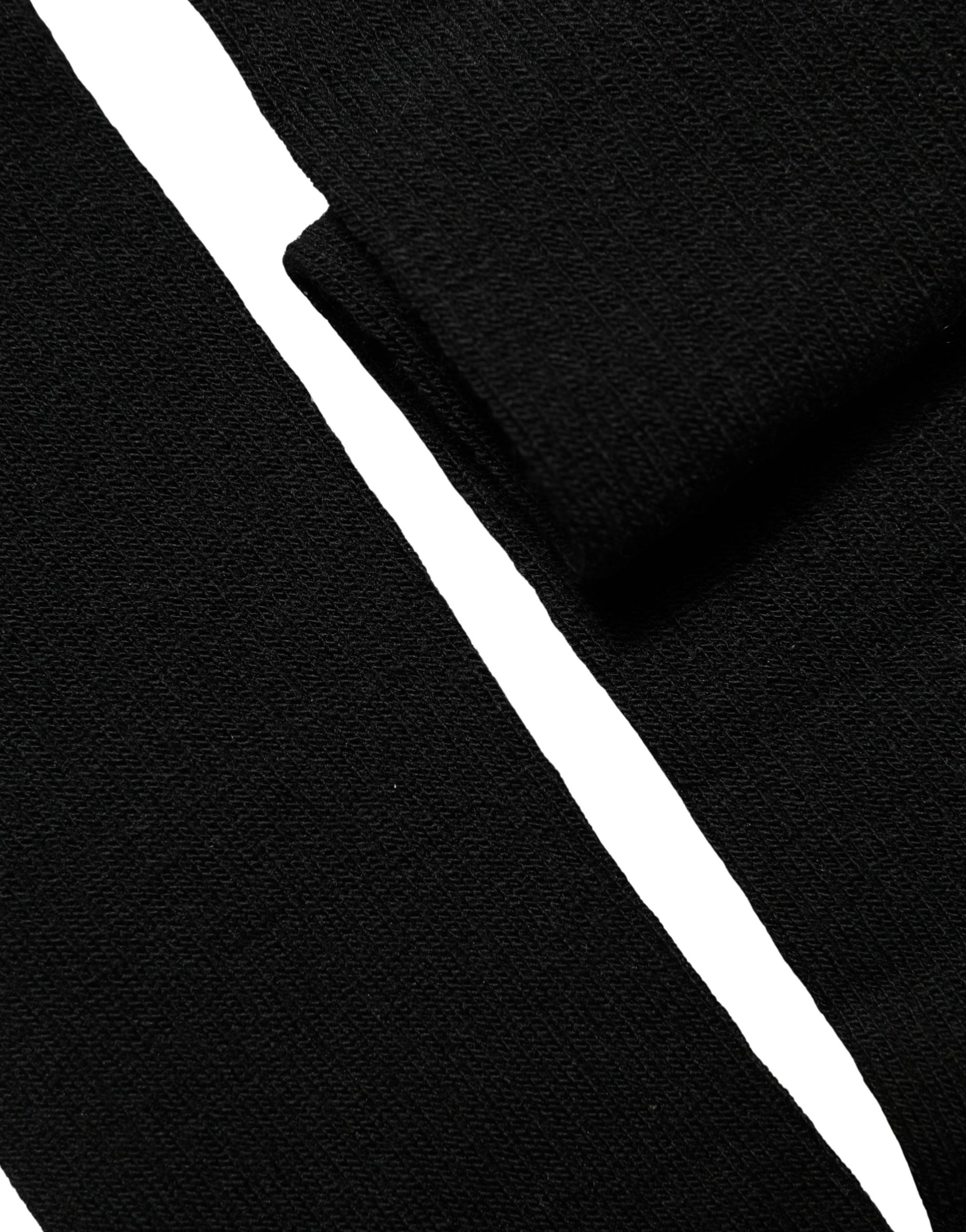 Black Wool Knit Calf Long Women Accessory Socks