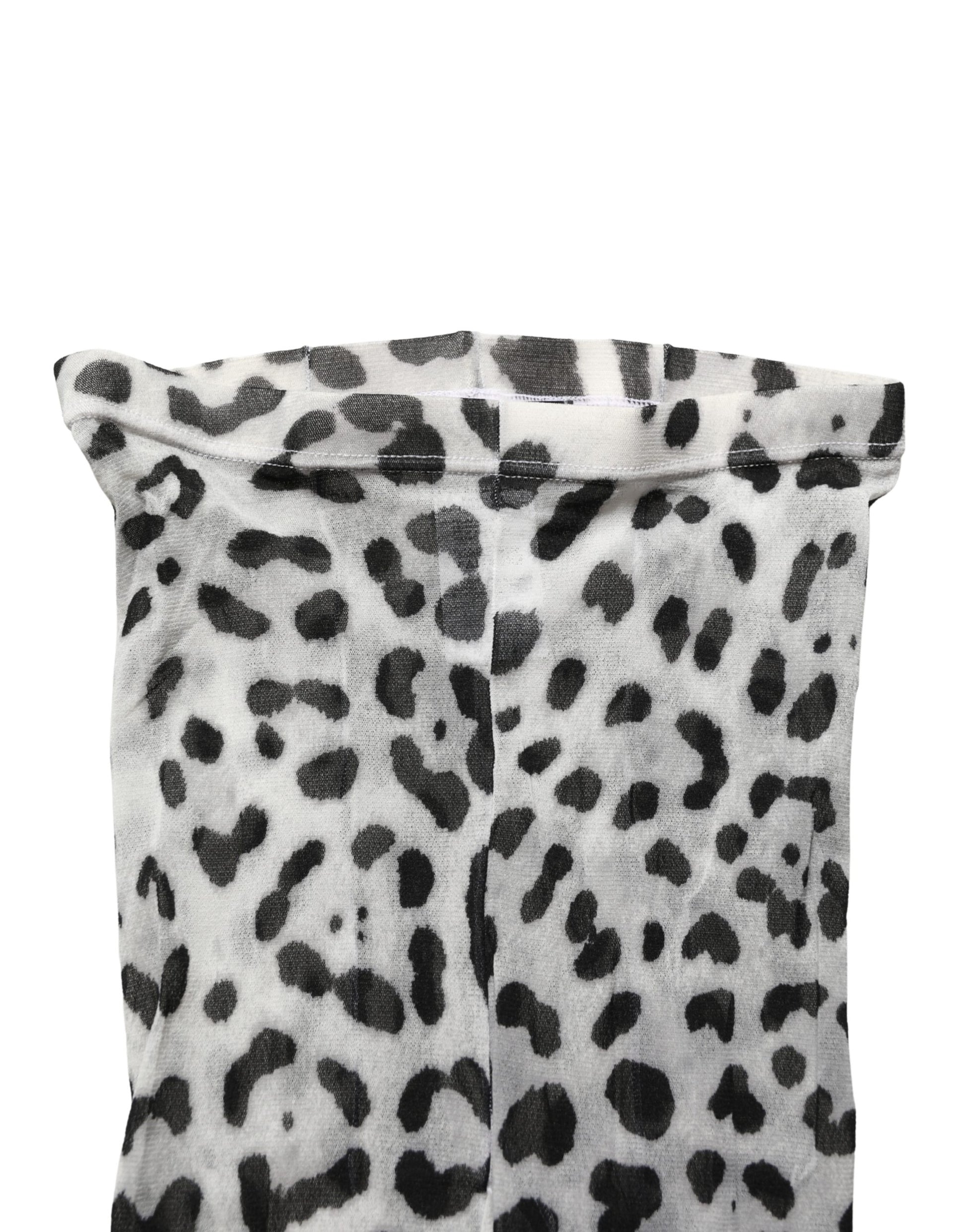 Gray Leopard Nylon Tights Stocking Pantyhose Socks