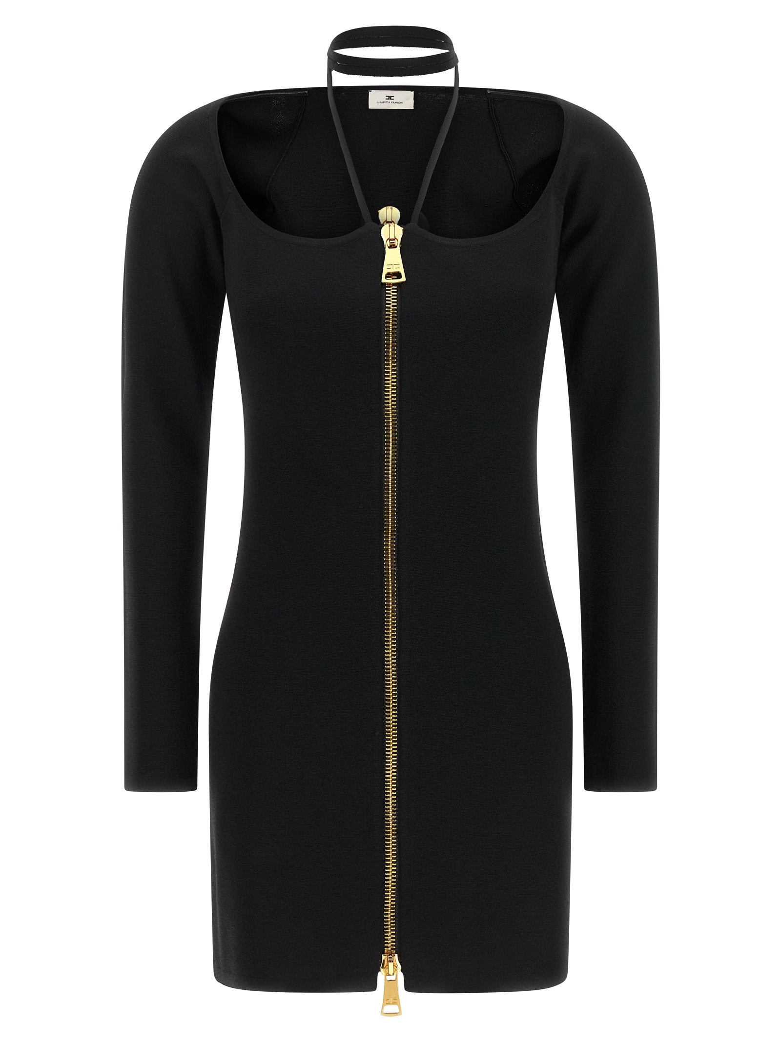 Black Viscose Short Dress