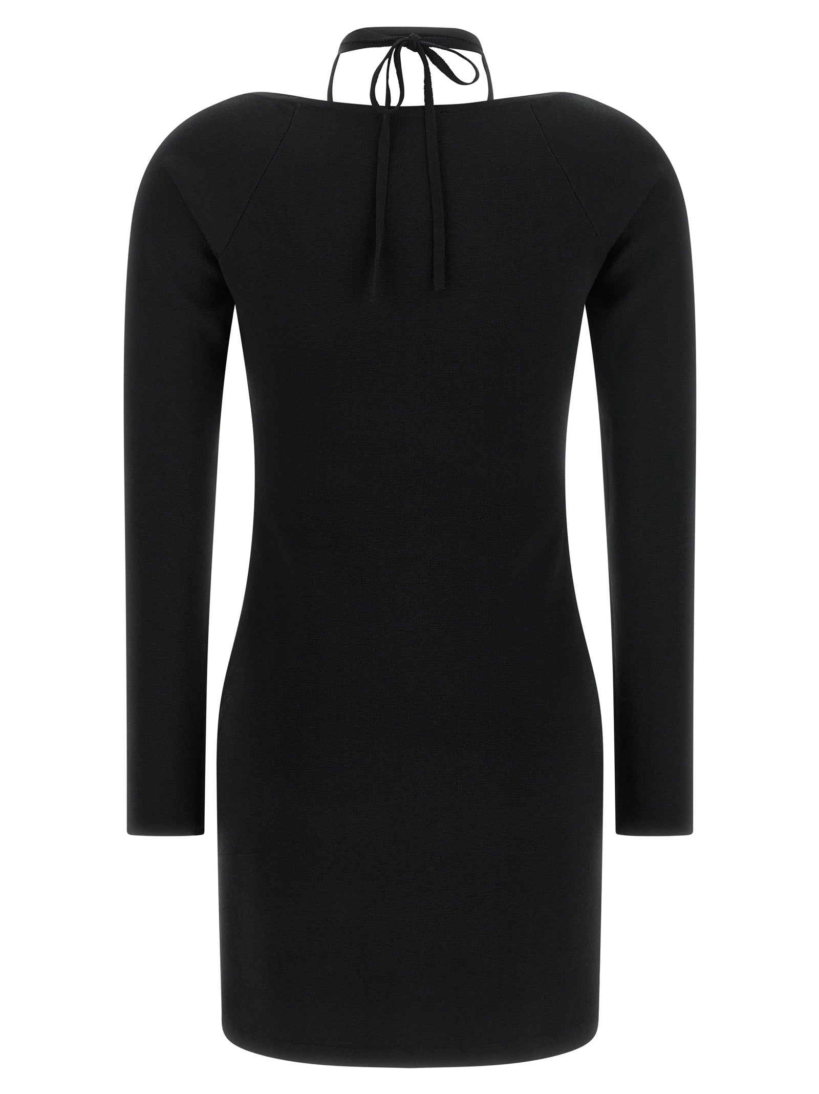 Black Viscose Short Dress