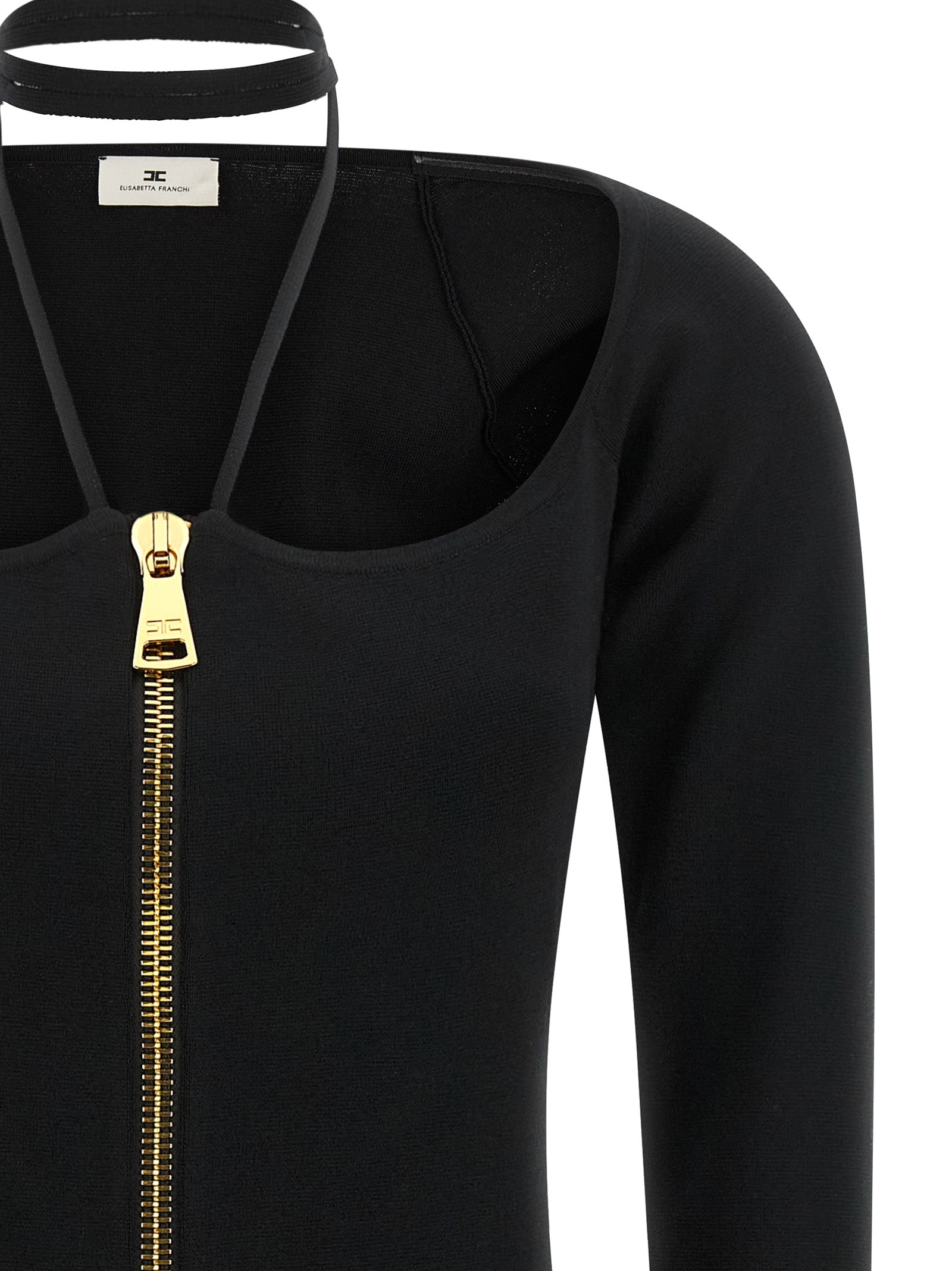 Black Viscose Short Dress