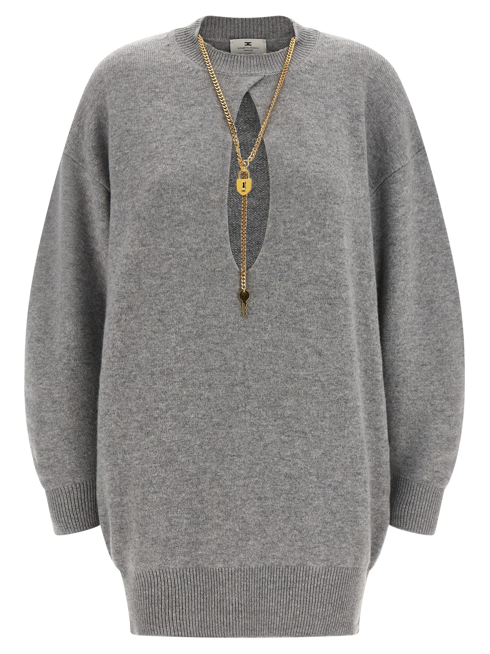 Gray Wool Short Dress