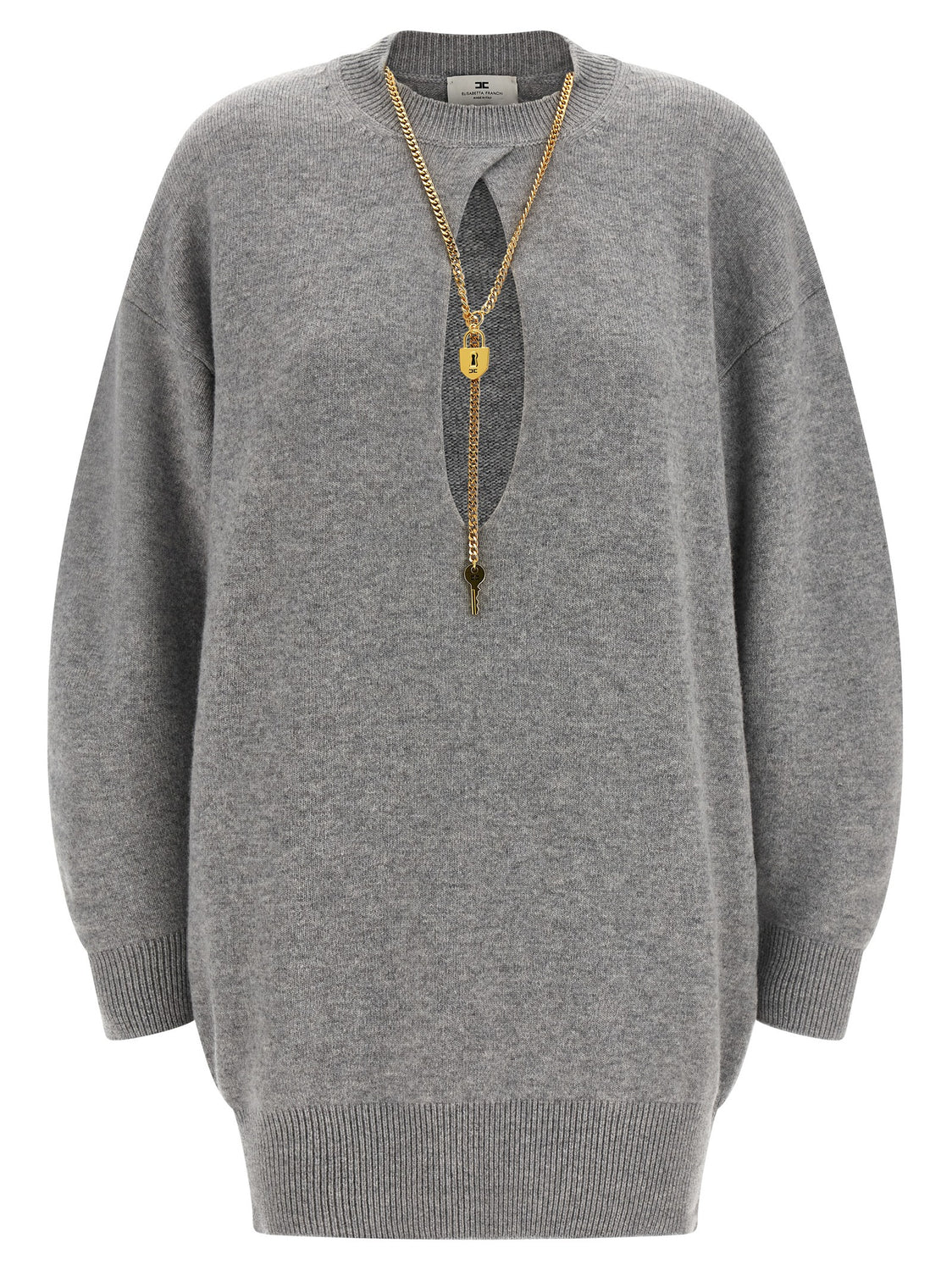 Gray Wool Short Dress