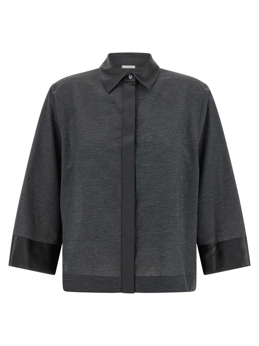 Gray Lyocell Blouse