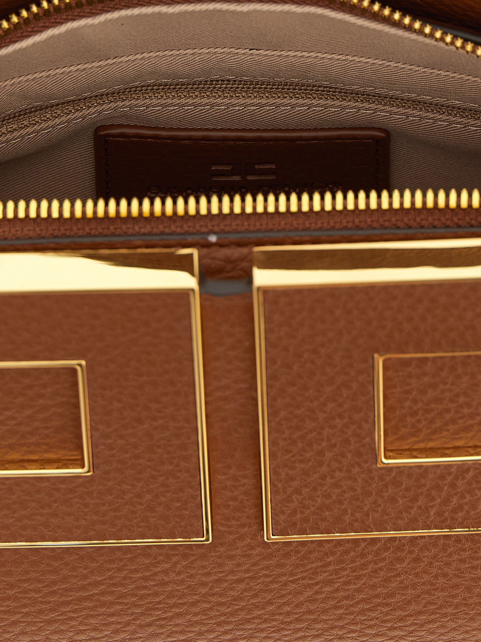 Brown Polyester Handbag