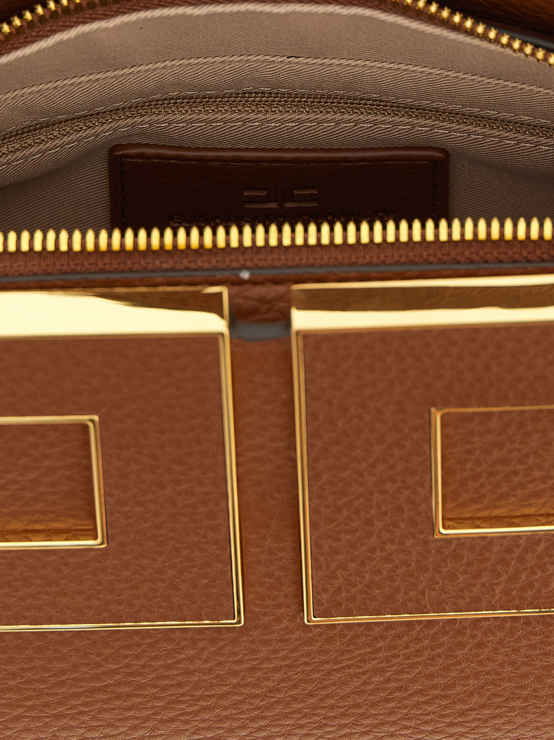 Brown Polyester Handbag