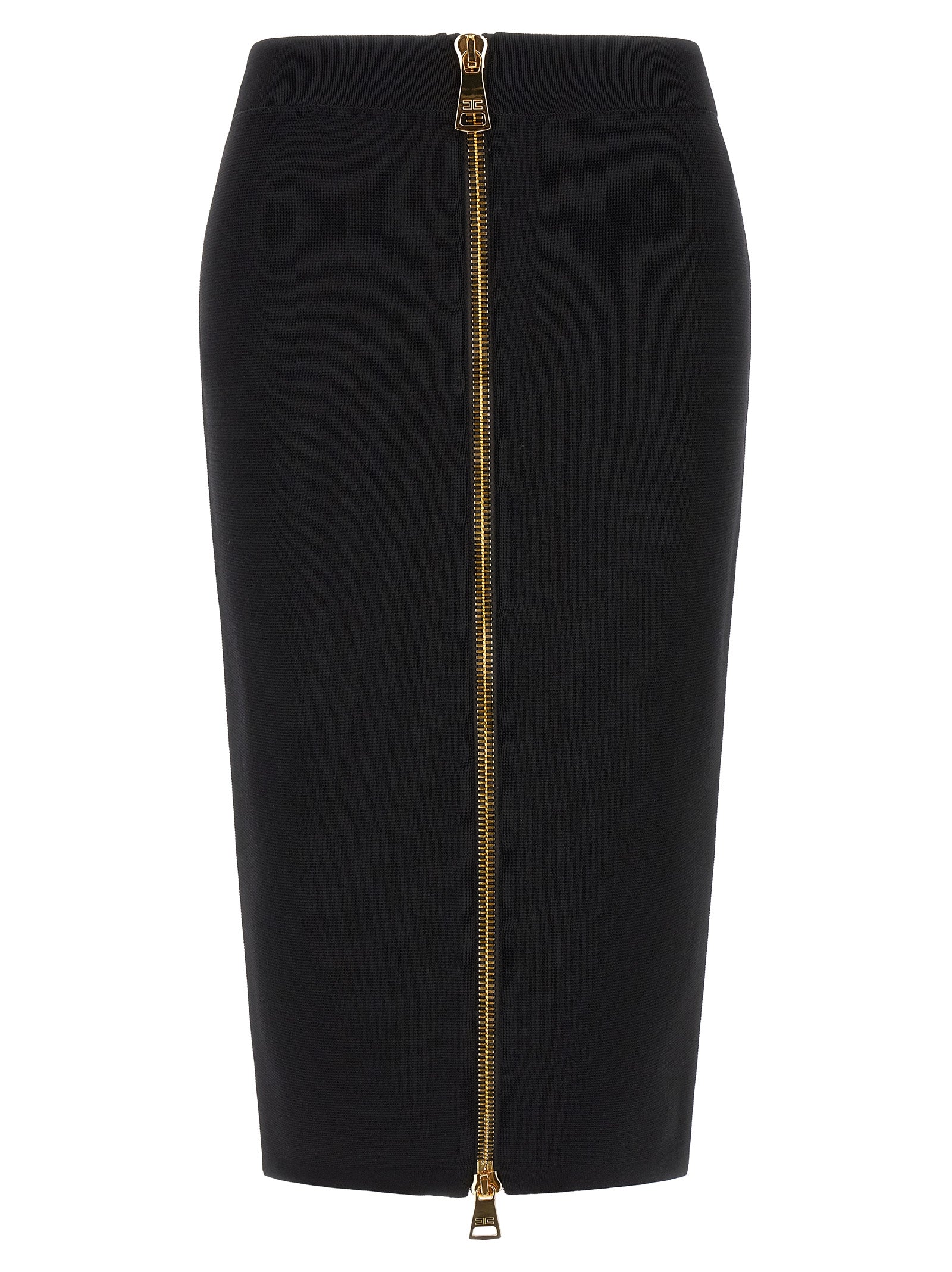Black Viscose Midi Skirt
