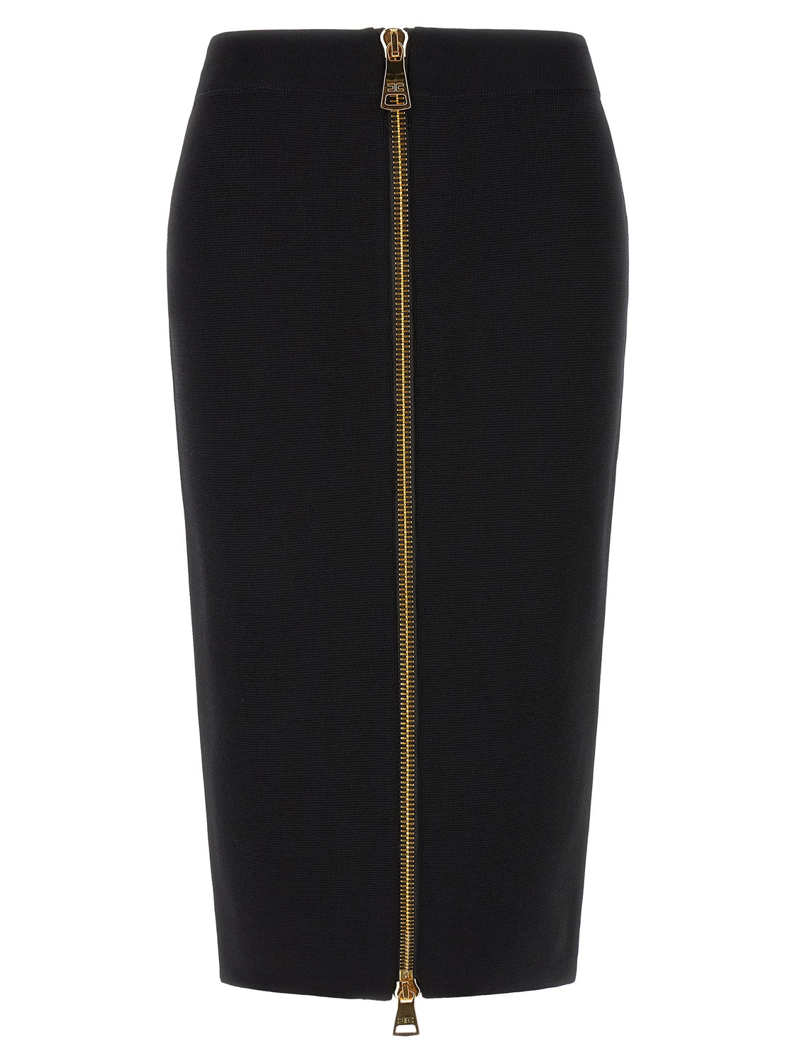 Black Viscose Midi Skirt