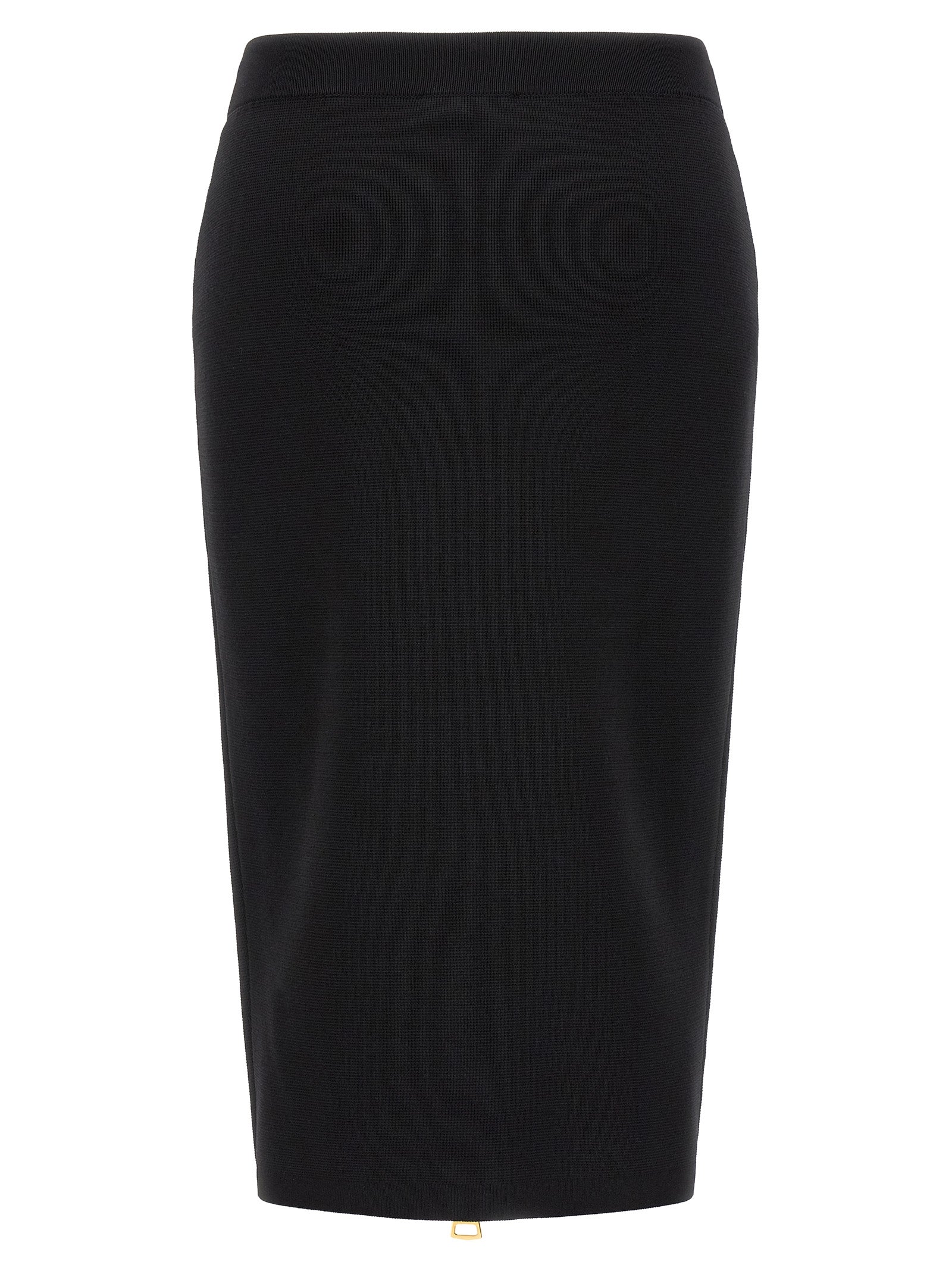 Black Viscose Midi Skirt